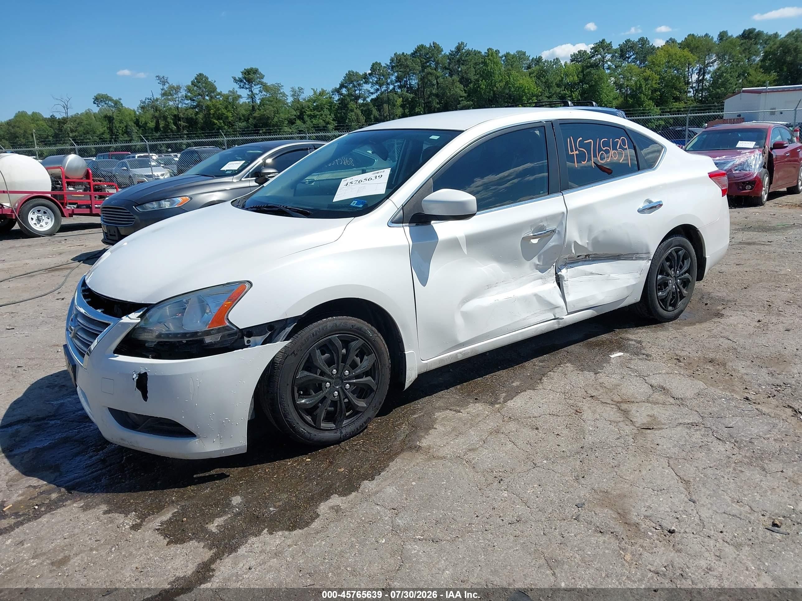 2013 Nissan Sentra Sv White vin: 3N1AB7AP3DL620064