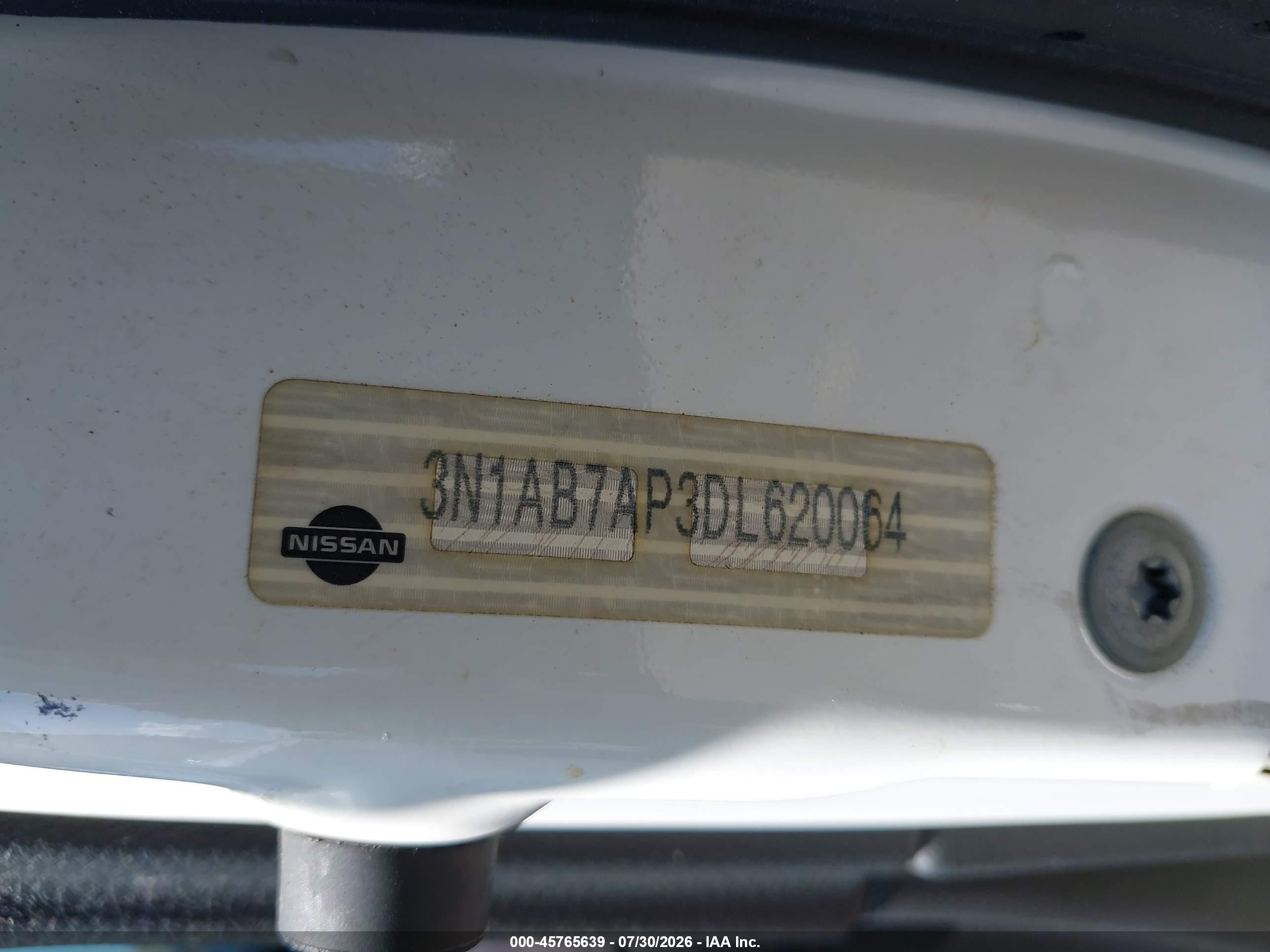 2013 Nissan Sentra Sv White vin: 3N1AB7AP3DL620064