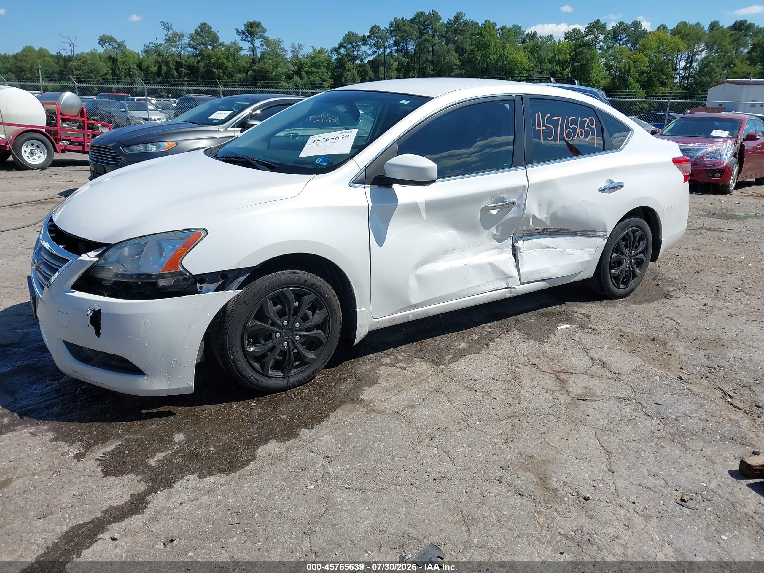 2013 Nissan Sentra Sv White vin: 3N1AB7AP3DL620064