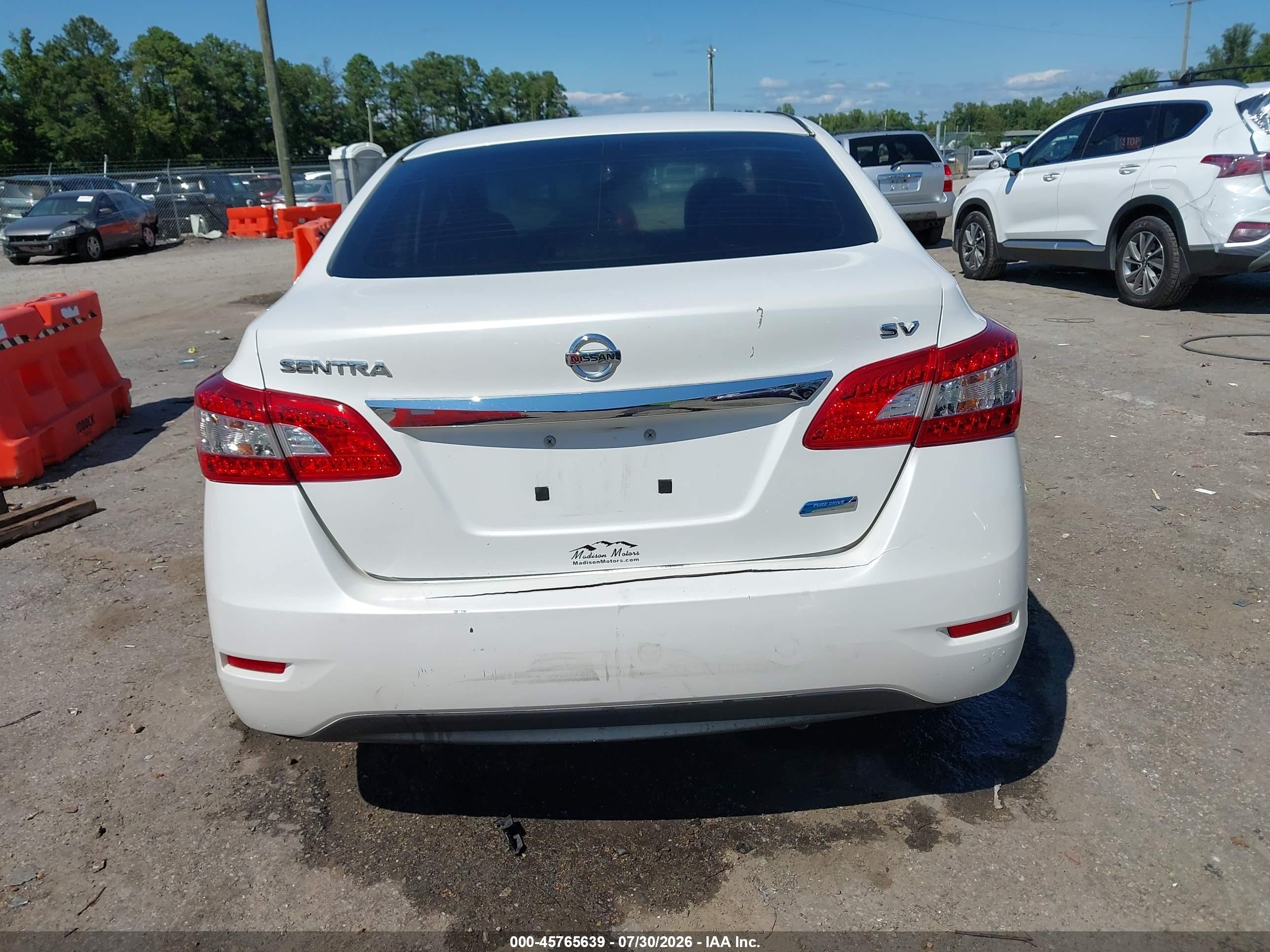 2013 Nissan Sentra Sv White vin: 3N1AB7AP3DL620064