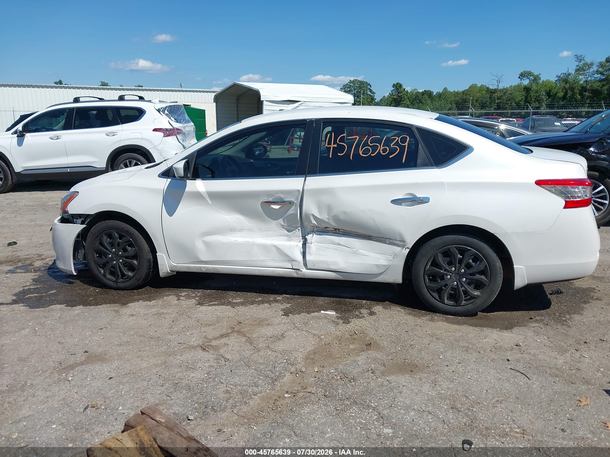 2013 Nissan Sentra Sv White vin: 3N1AB7AP3DL620064
