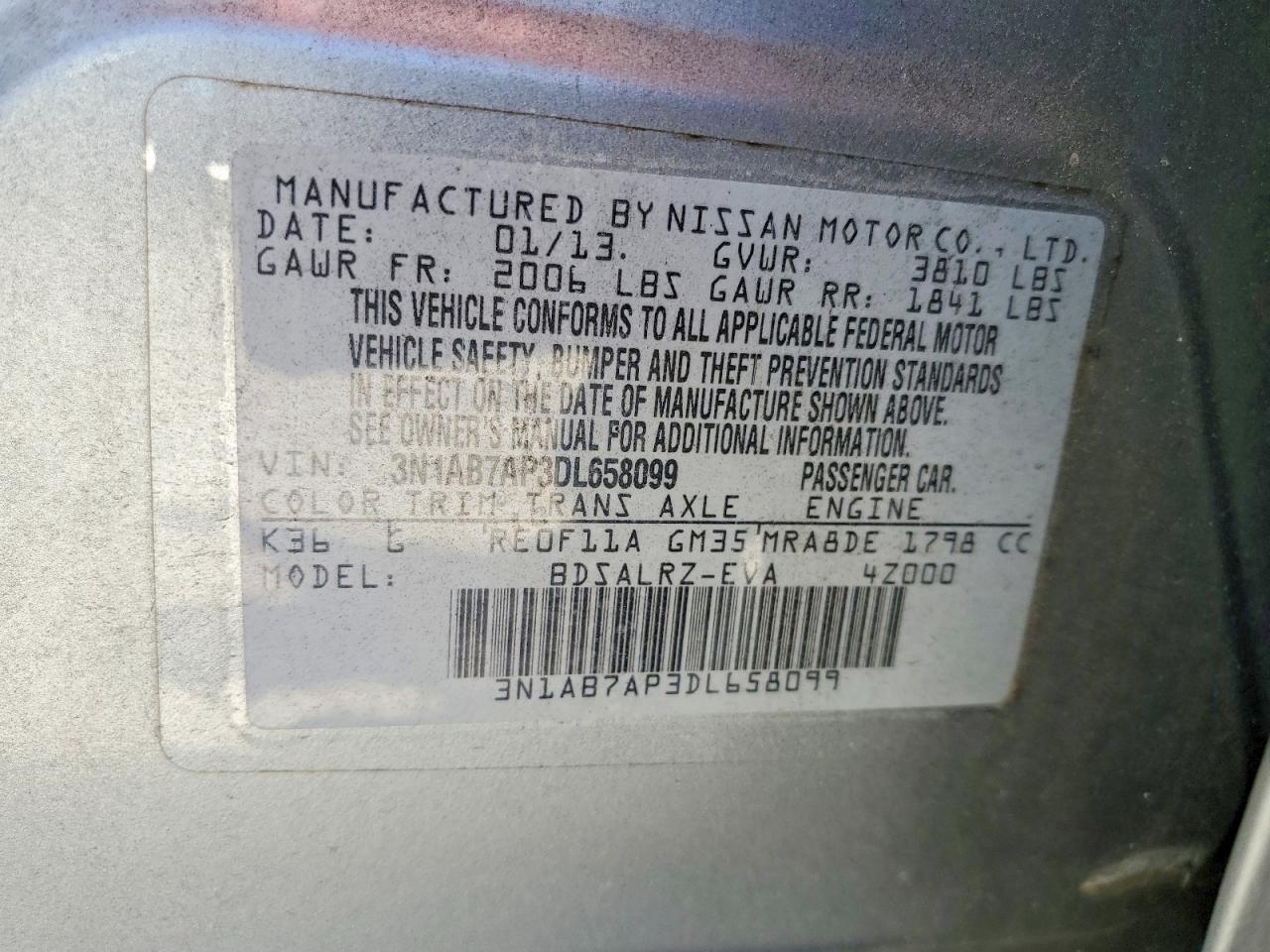 2013 Nissan Sentra S Silver vin: 3N1AB7AP3DL658099