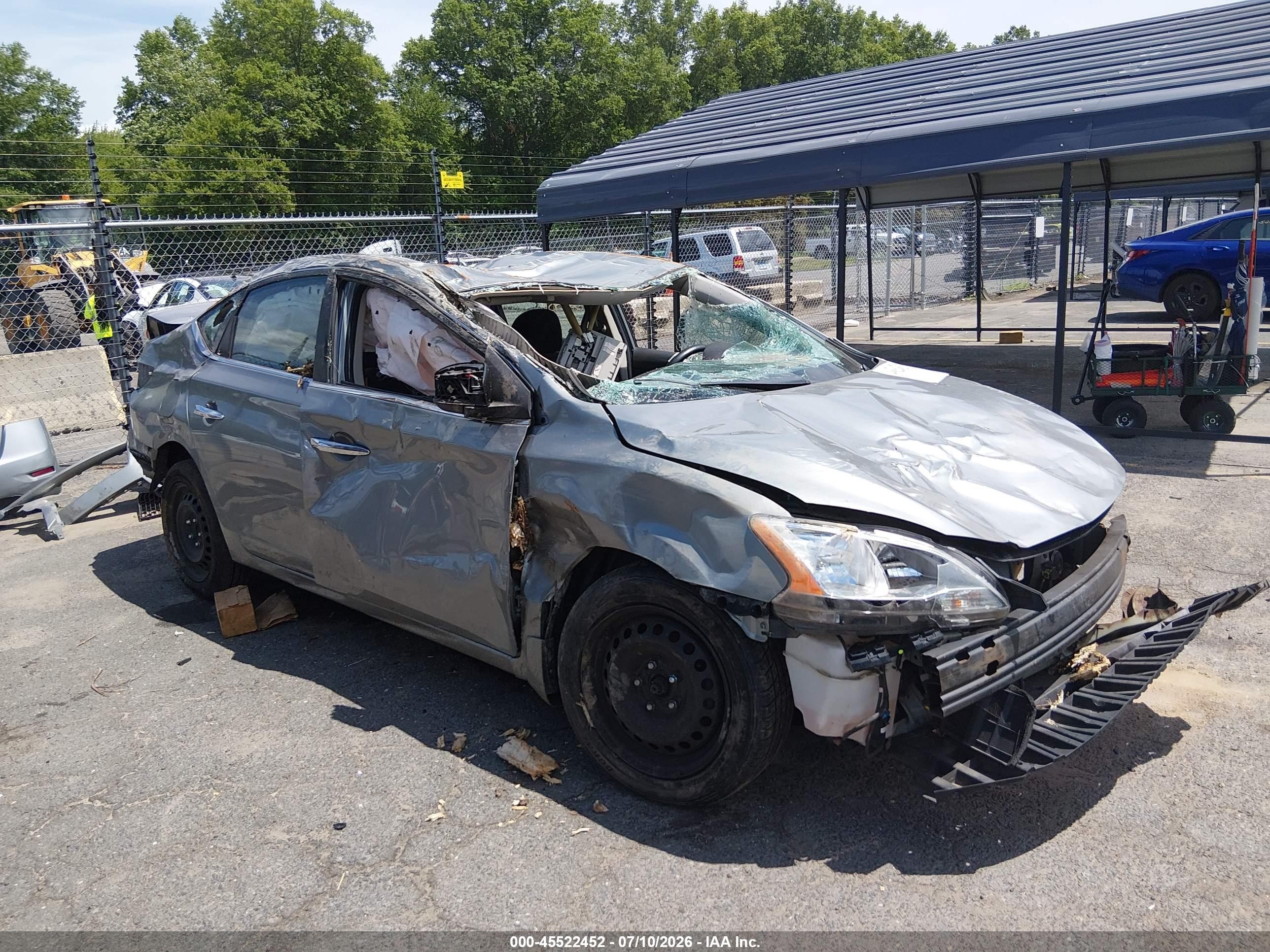 2013 Nissan Sentra Sv Gray vin: 3N1AB7AP3DL659611