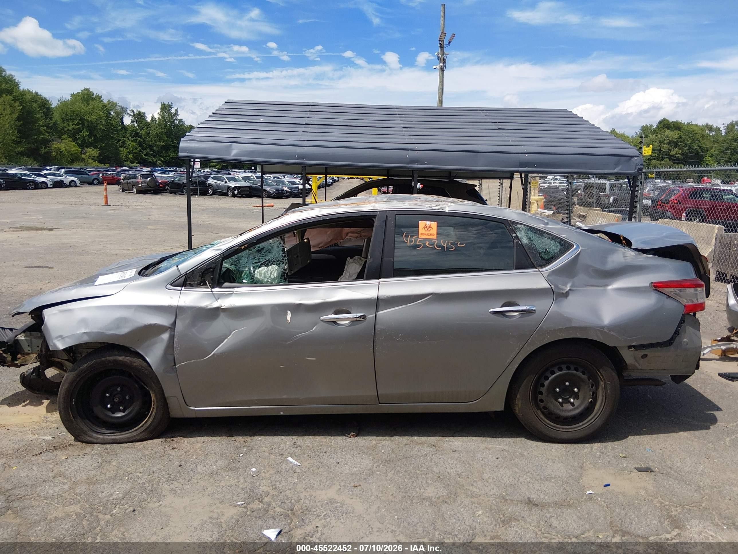 2013 Nissan Sentra Sv Gray vin: 3N1AB7AP3DL659611