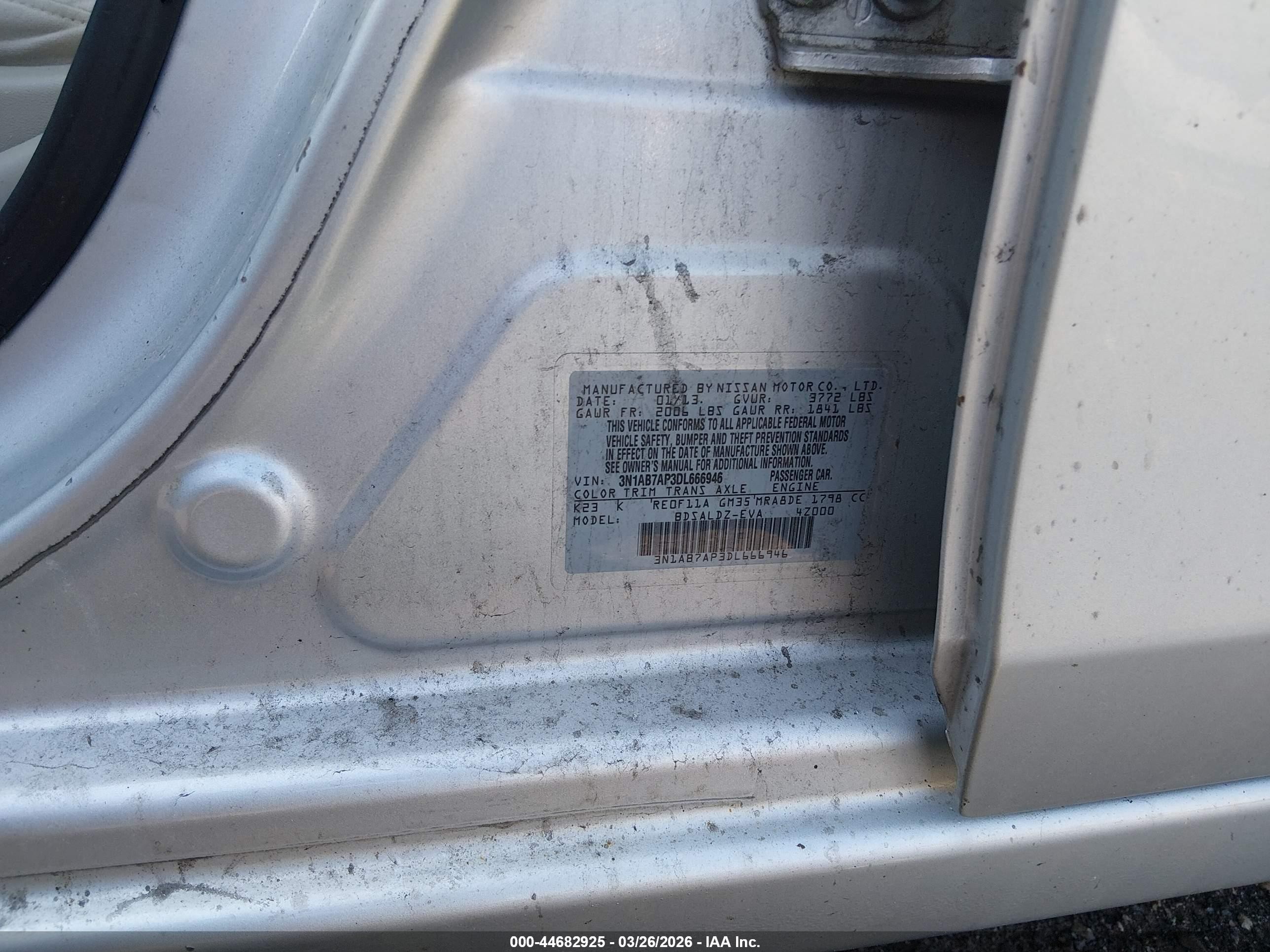 2013 Nissan Sentra Sv Silver vin: 3N1AB7AP3DL666946