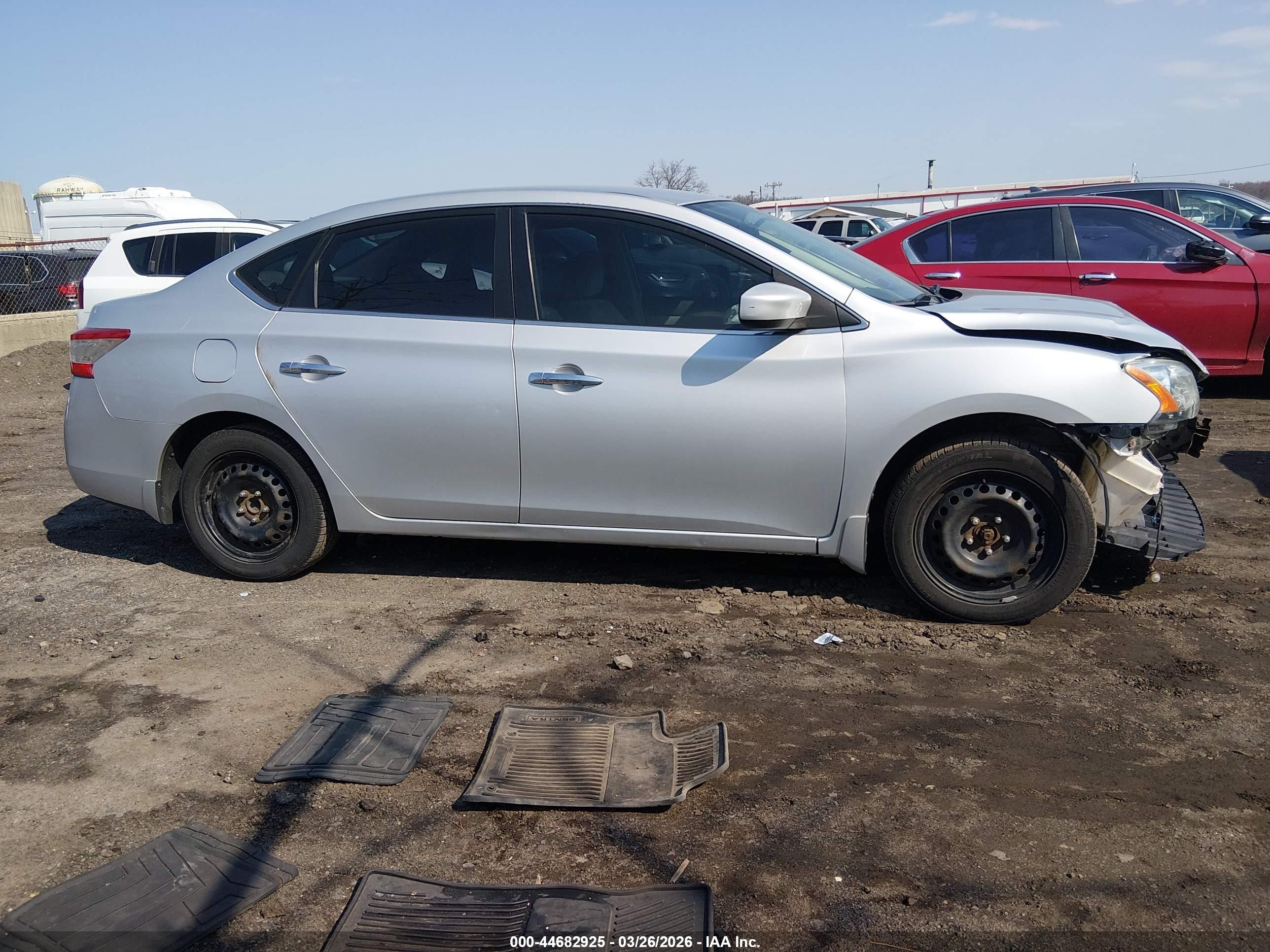 2013 Nissan Sentra Sv Silver vin: 3N1AB7AP3DL666946