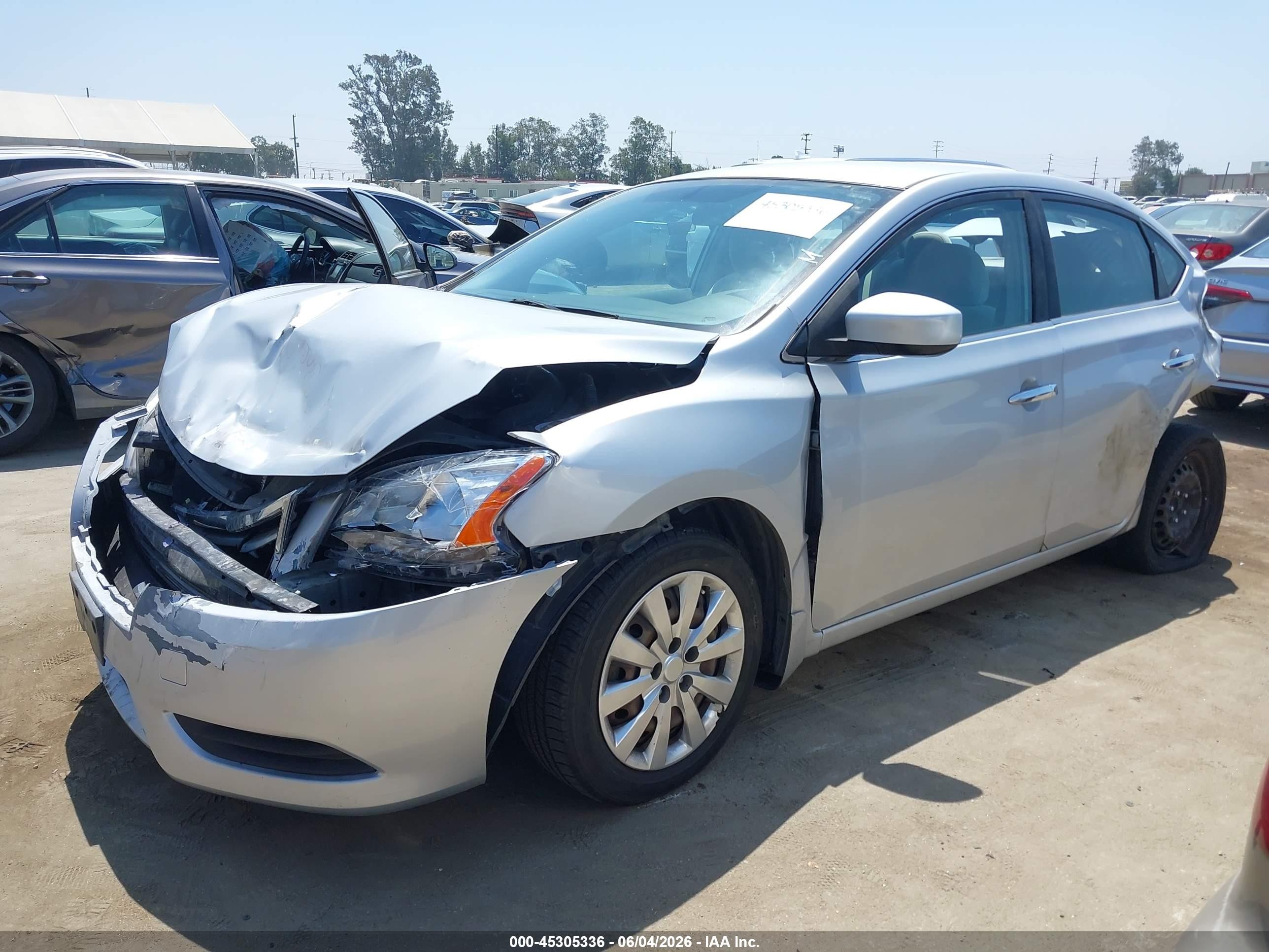 2013 Nissan Sentra Sv Silver vin: 3N1AB7AP3DL675646