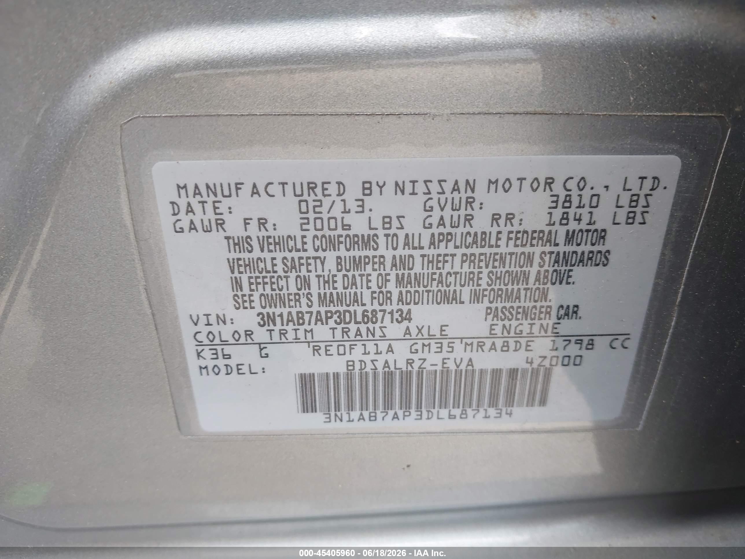 2013 Nissan Sentra Sr Silver vin: 3N1AB7AP3DL687134