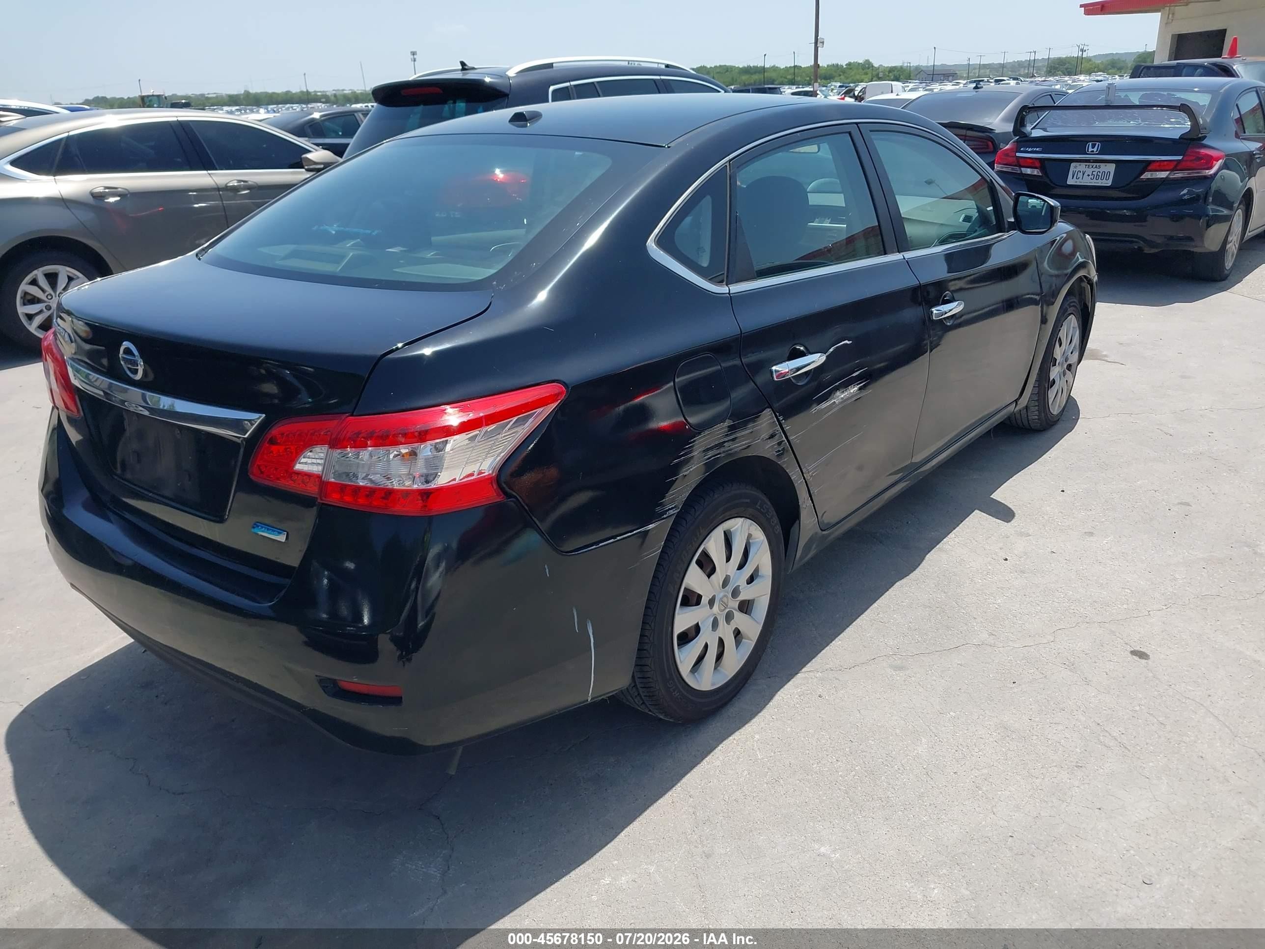 2013 Nissan Sentra Sv Black vin: 3N1AB7AP3DL740723
