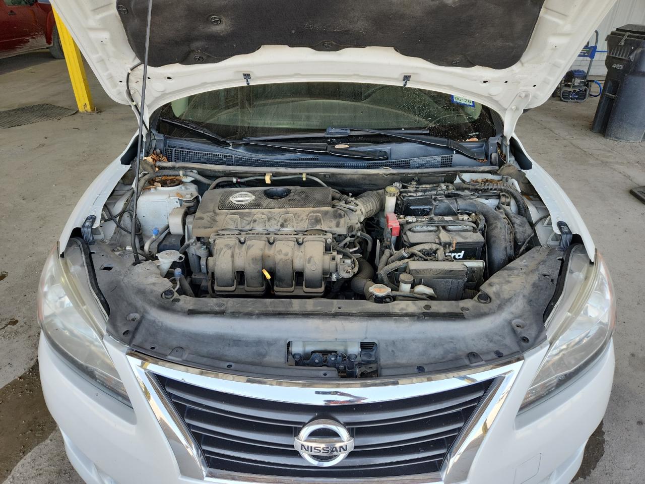 2013 Nissan Sentra S White vin: 3N1AB7AP3DL795026 Damage: Left Head Lamp, Faded, Repair Required