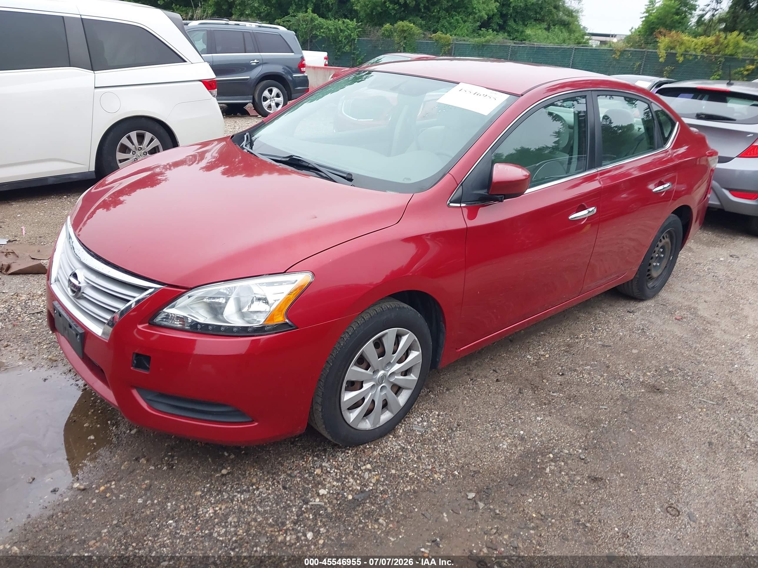 2014 Nissan Sentra S Red vin: 3N1AB7AP3EL628229