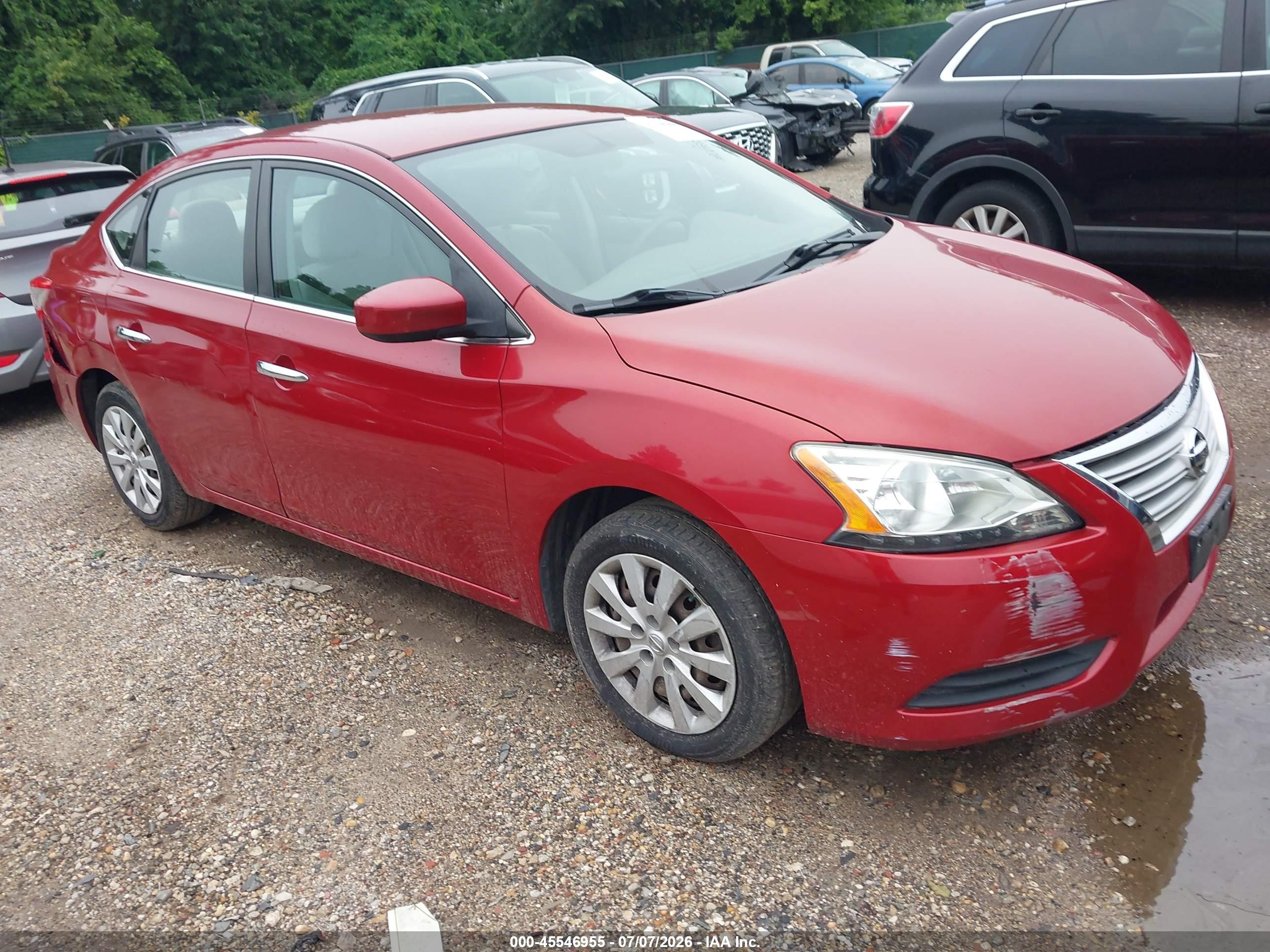 2014 Nissan Sentra S Red vin: 3N1AB7AP3EL628229