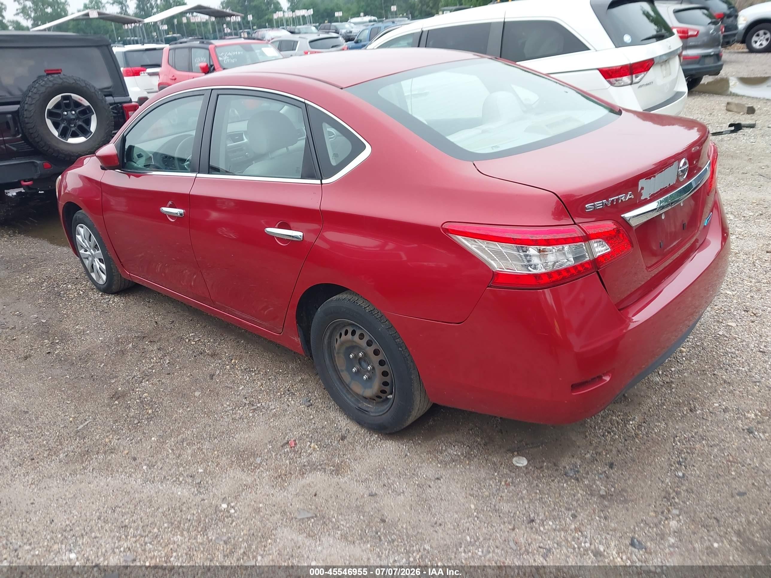 2014 Nissan Sentra S Red vin: 3N1AB7AP3EL628229