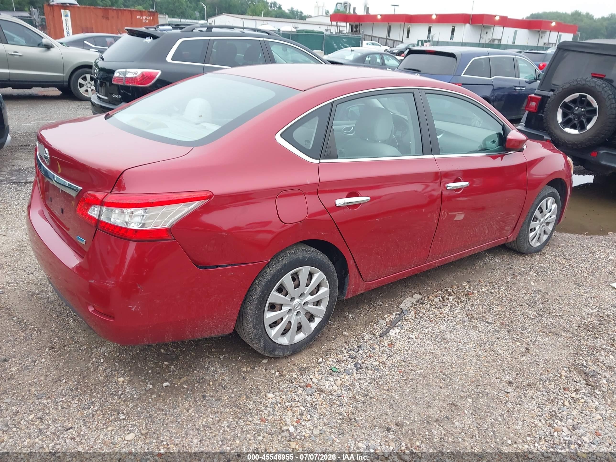 2014 Nissan Sentra S Red vin: 3N1AB7AP3EL628229