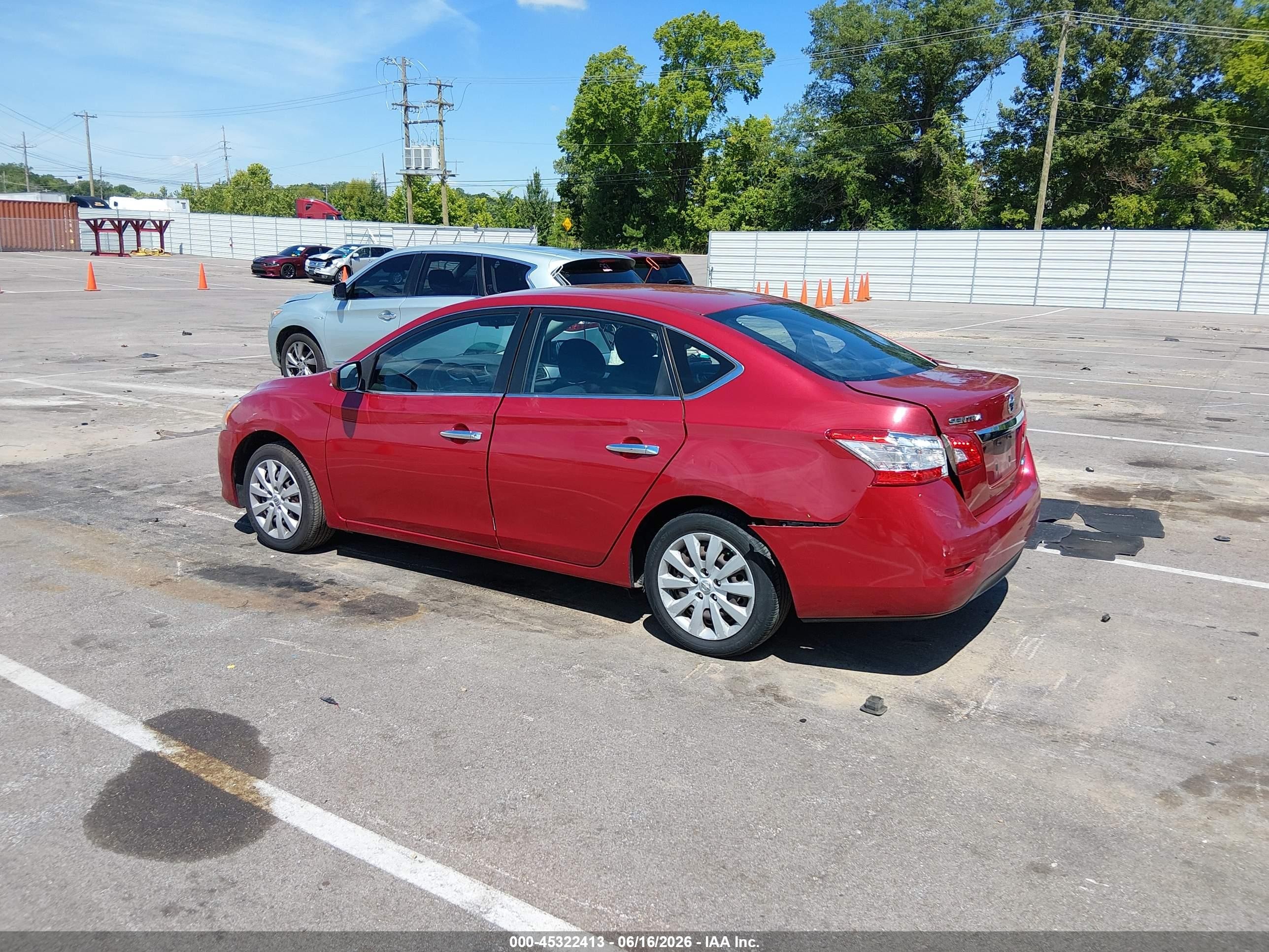 2014 Nissan Sentra Sv Red vin: 3N1AB7AP3EL629381
