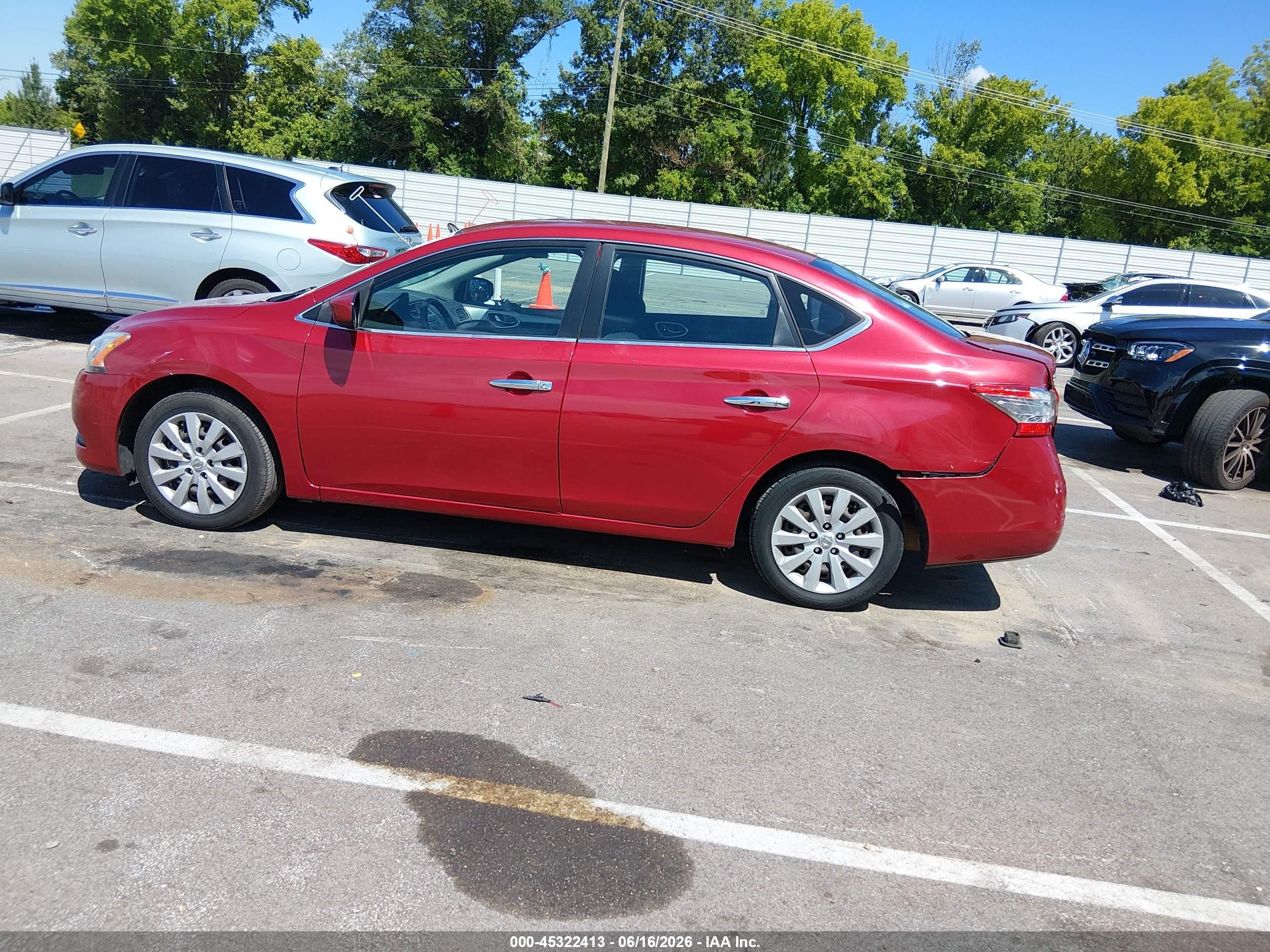 2014 Nissan Sentra Sv Red vin: 3N1AB7AP3EL629381