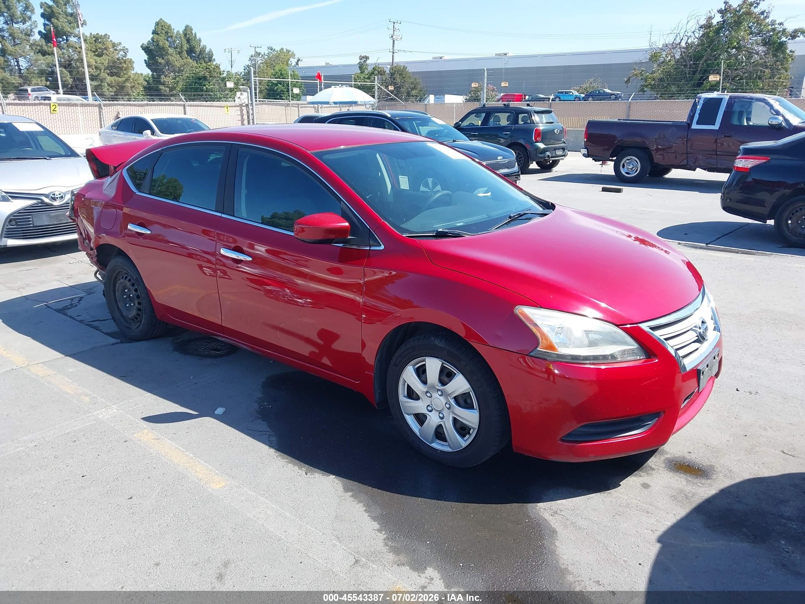 2014 Nissan Sentra Fe+ S/fe+ Sv/s/sl/sr/sv Red vin: 3N1AB7AP3EL642597