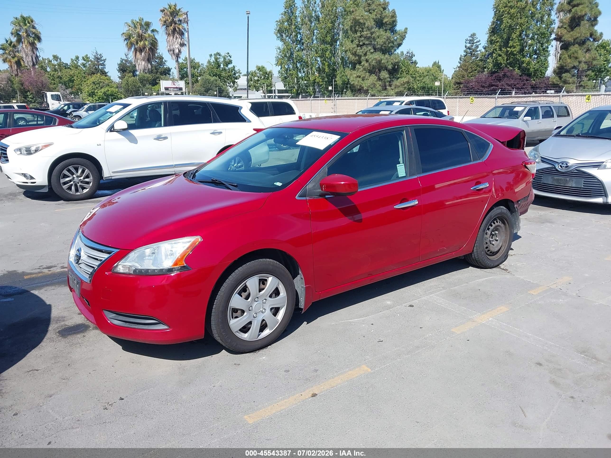2014 Nissan Sentra Fe+ S/fe+ Sv/s/sl/sr/sv Red vin: 3N1AB7AP3EL642597