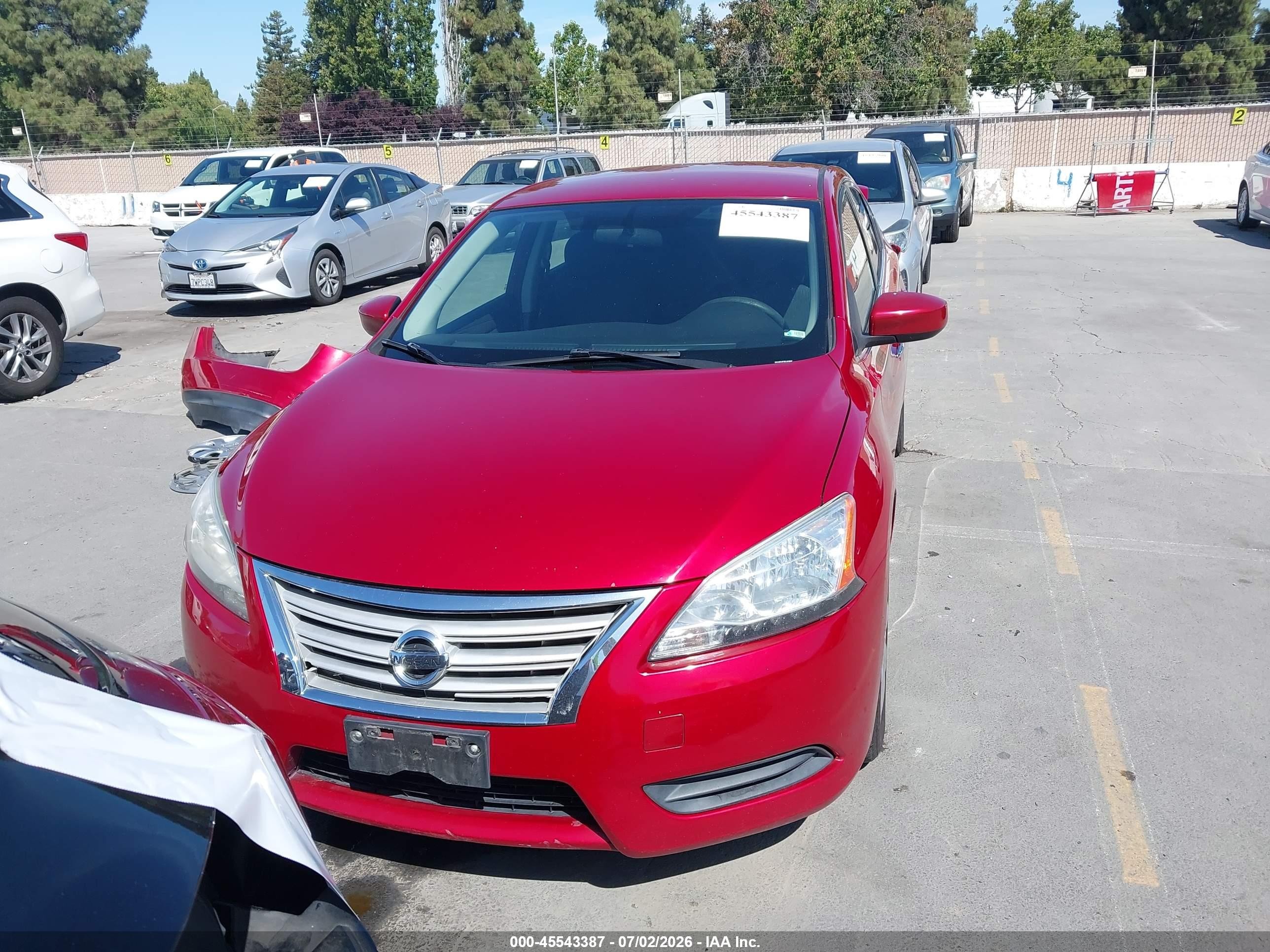 2014 Nissan Sentra Fe+ S/fe+ Sv/s/sl/sr/sv Red vin: 3N1AB7AP3EL642597