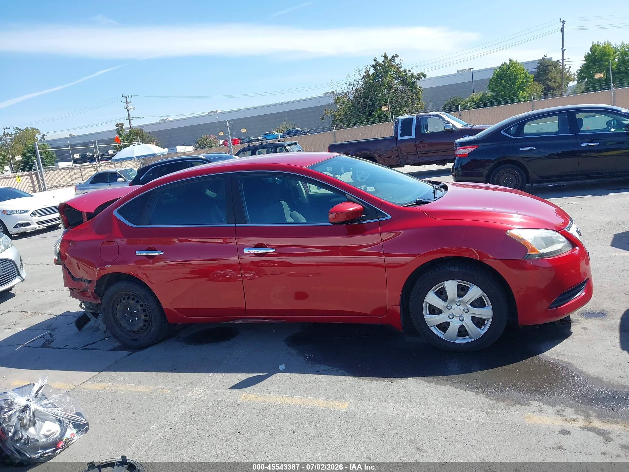 2014 Nissan Sentra Fe+ S/fe+ Sv/s/sl/sr/sv Red vin: 3N1AB7AP3EL642597