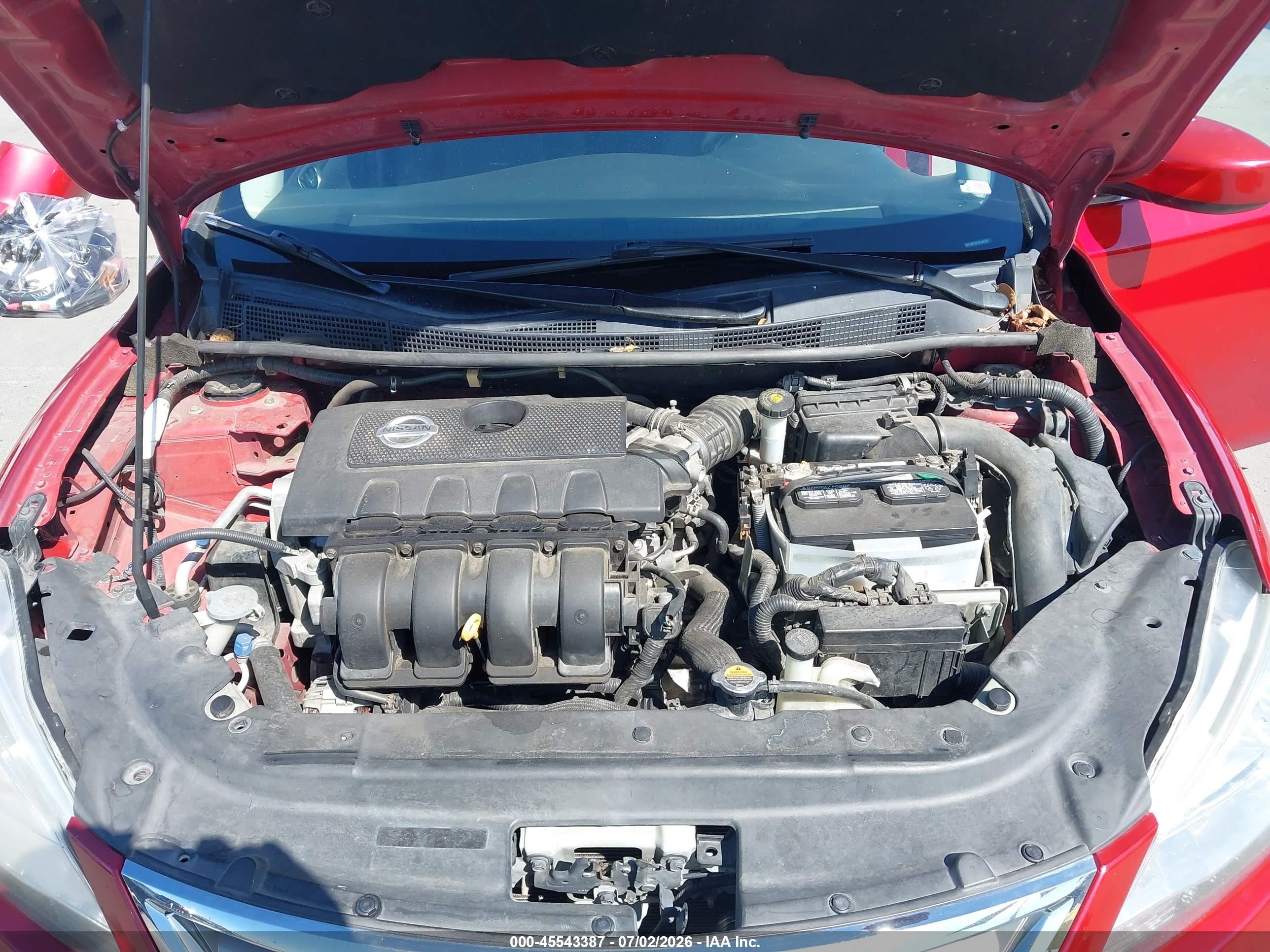 2014 Nissan Sentra Fe+ S/fe+ Sv/s/sl/sr/sv Red vin: 3N1AB7AP3EL642597