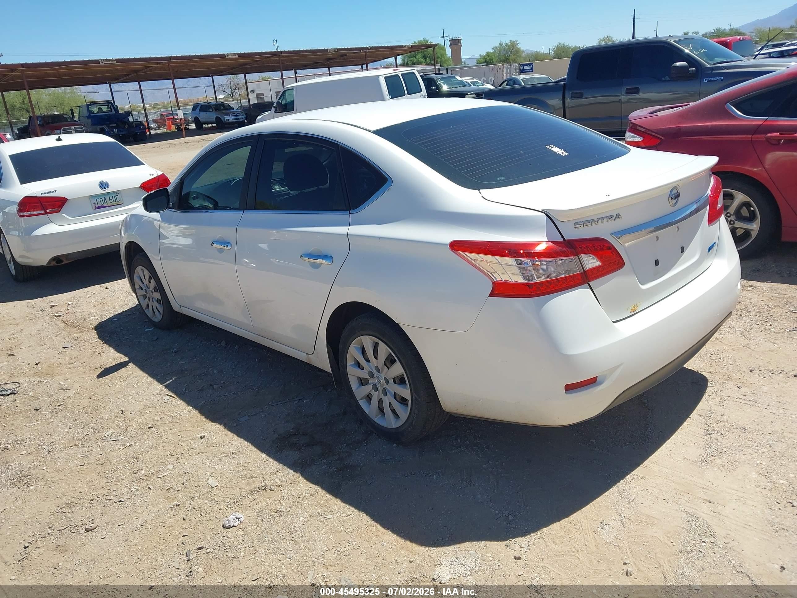 2014 Nissan Sentra Fe+ S White vin: 3N1AB7AP3EL646228
