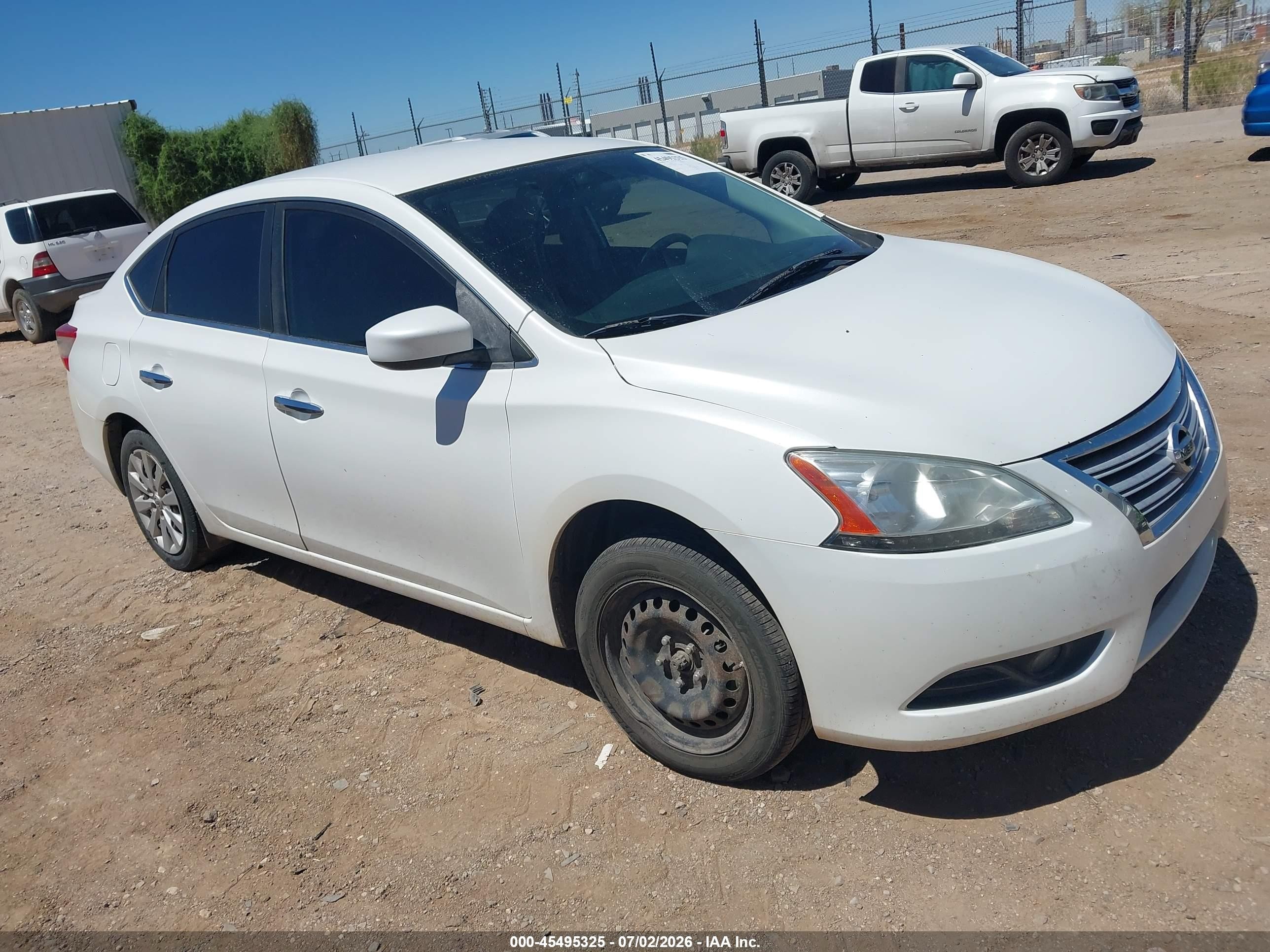 2014 Nissan Sentra Fe+ S White vin: 3N1AB7AP3EL646228