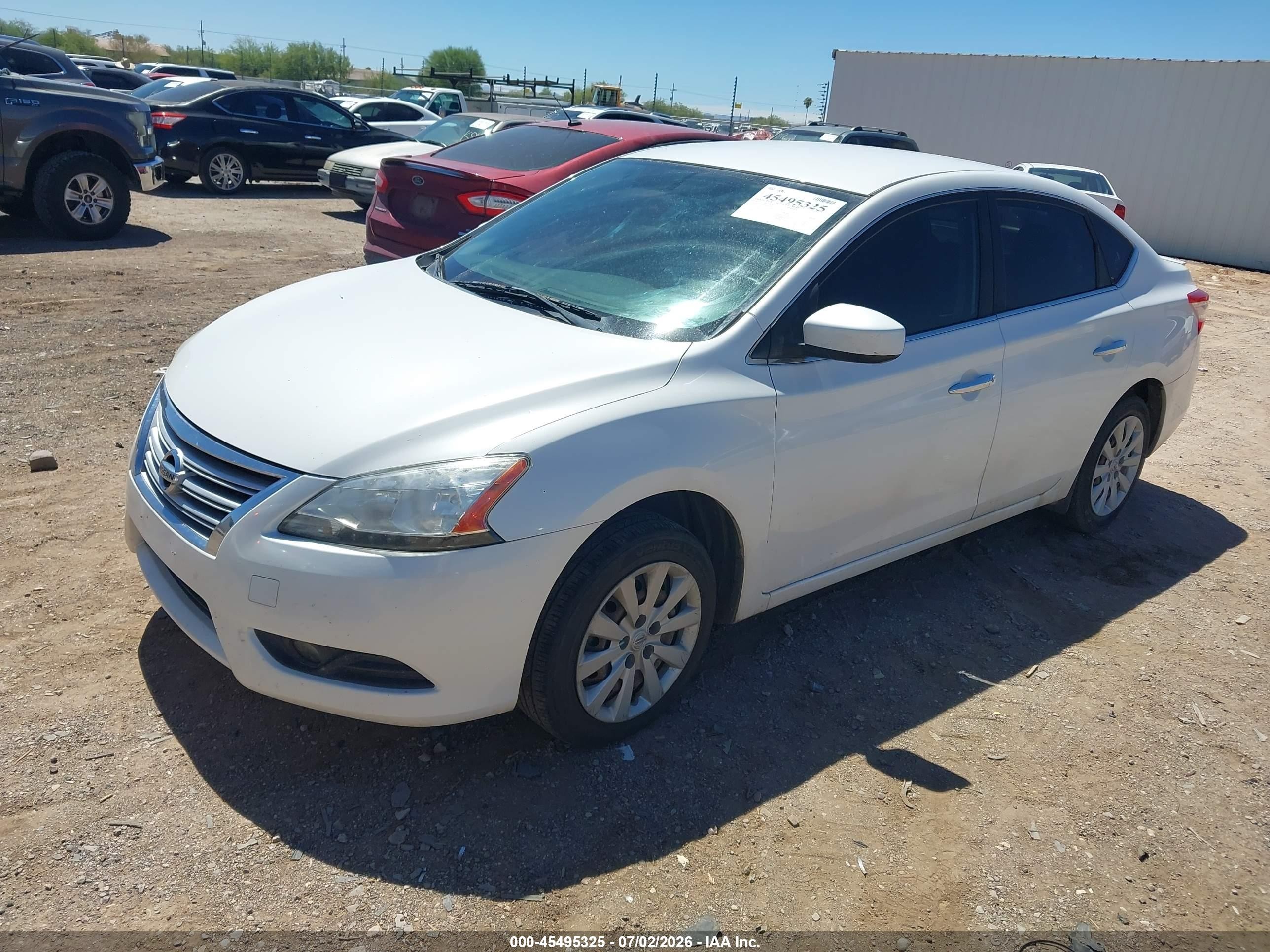2014 Nissan Sentra Fe+ S White vin: 3N1AB7AP3EL646228