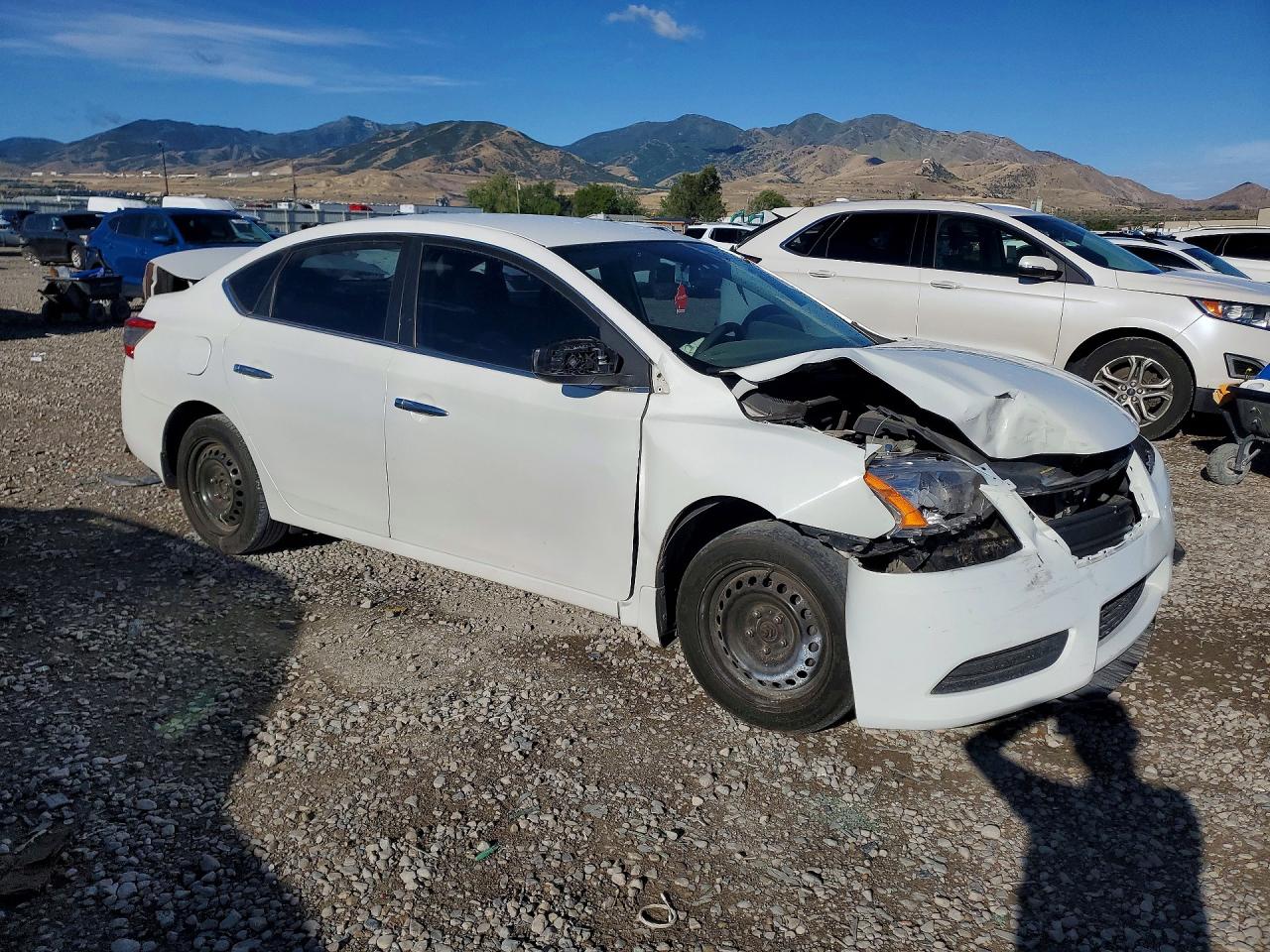 2014 Nissan Sentra Sv White vin: 3N1AB7AP3EL664227