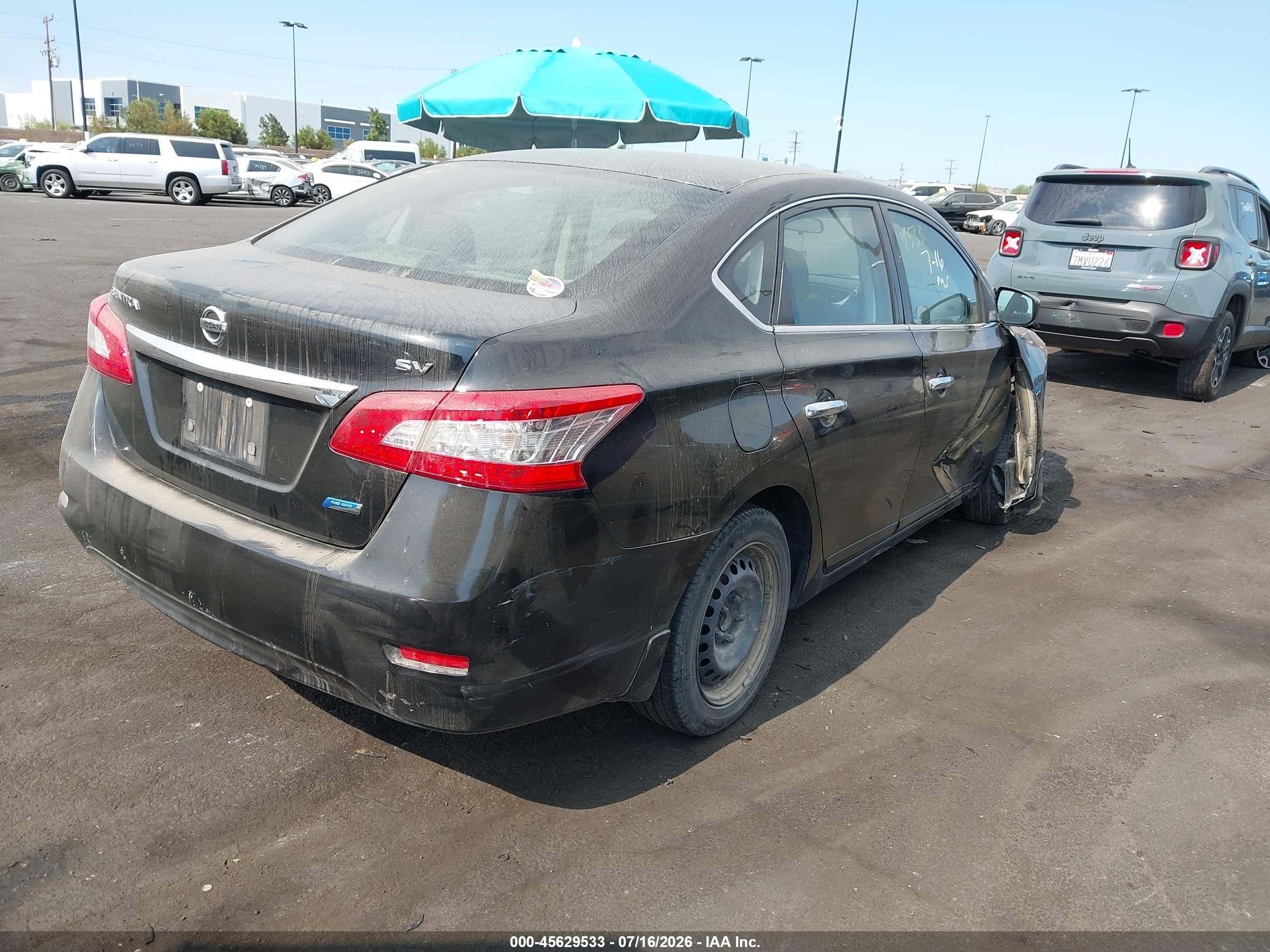 2014 Nissan Sentra Sv Black vin: 3N1AB7AP3EL683151
