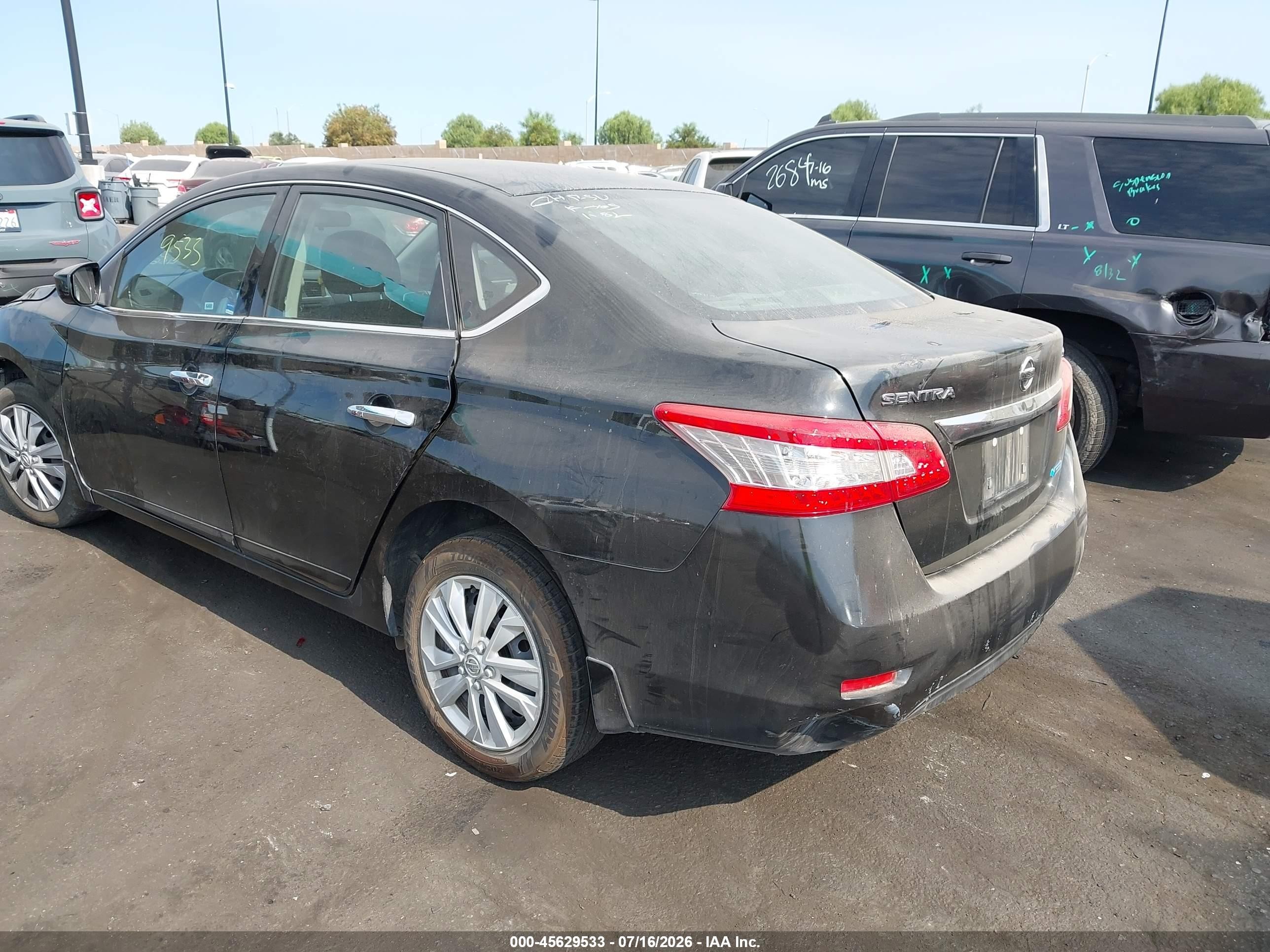 2014 Nissan Sentra Sv Black vin: 3N1AB7AP3EL683151
