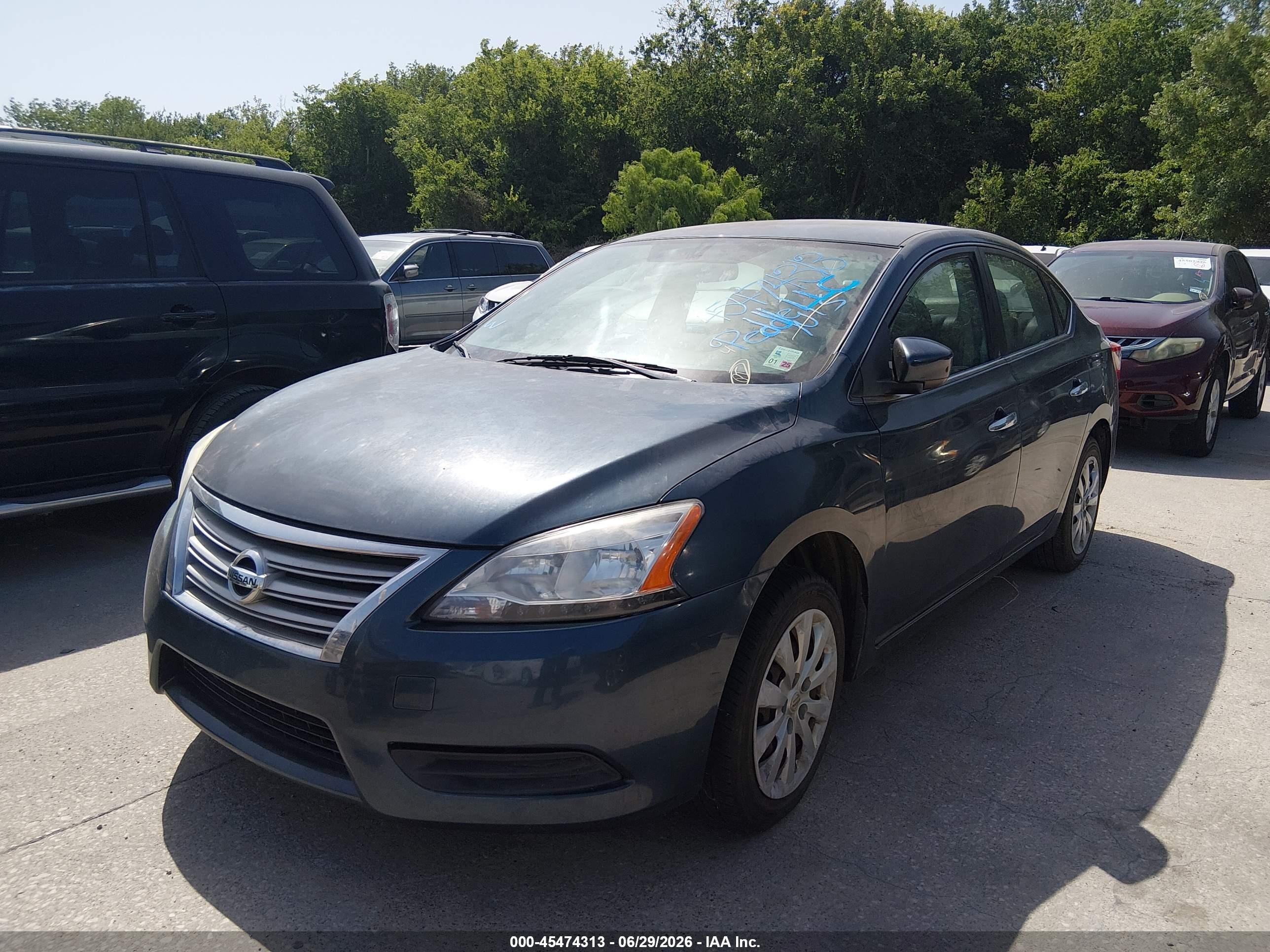2014 Nissan Sentra S Blue vin: 3N1AB7AP3EL685174