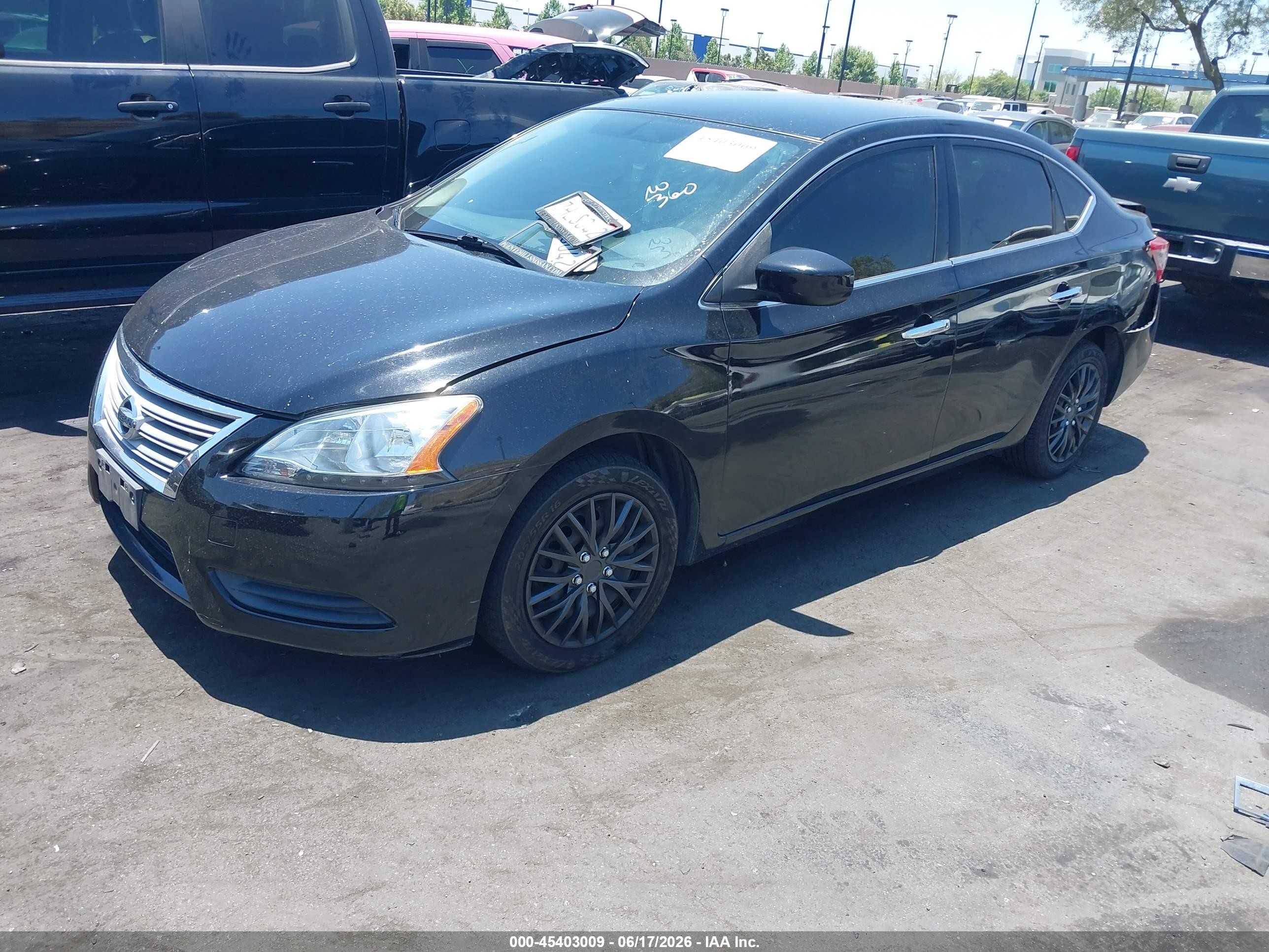 2014 Nissan Sentra S Black vin: 3N1AB7AP3EL691167