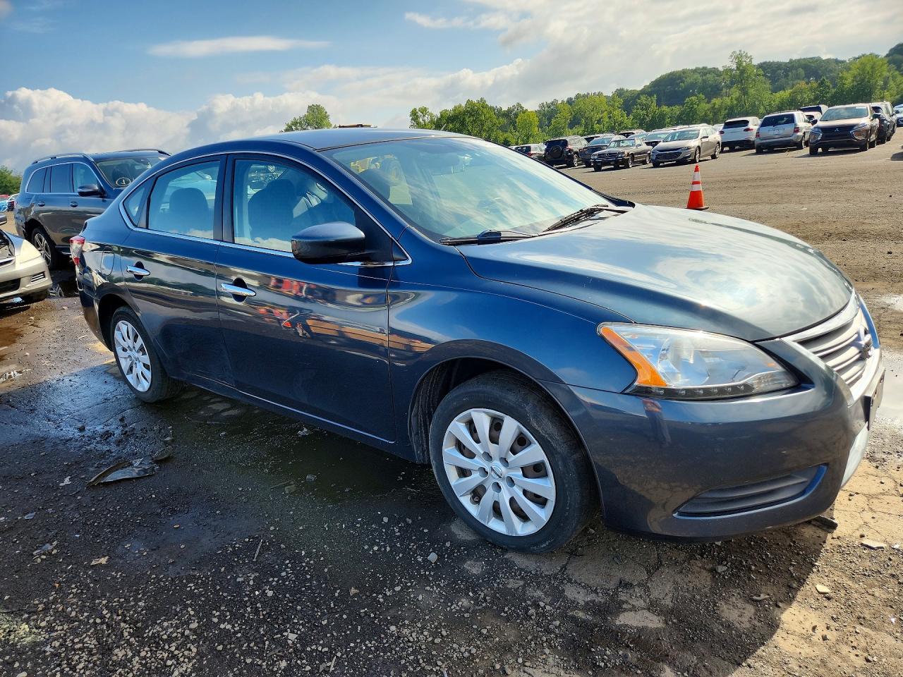 2014 Nissan Sentra Sv Blue vin: 3N1AB7AP3EL697891