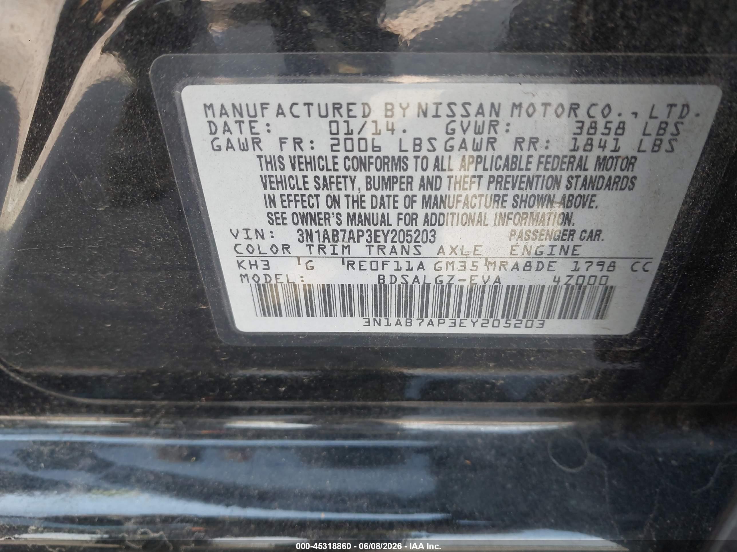 2014 Nissan Sentra Sl Black vin: 3N1AB7AP3EY205203