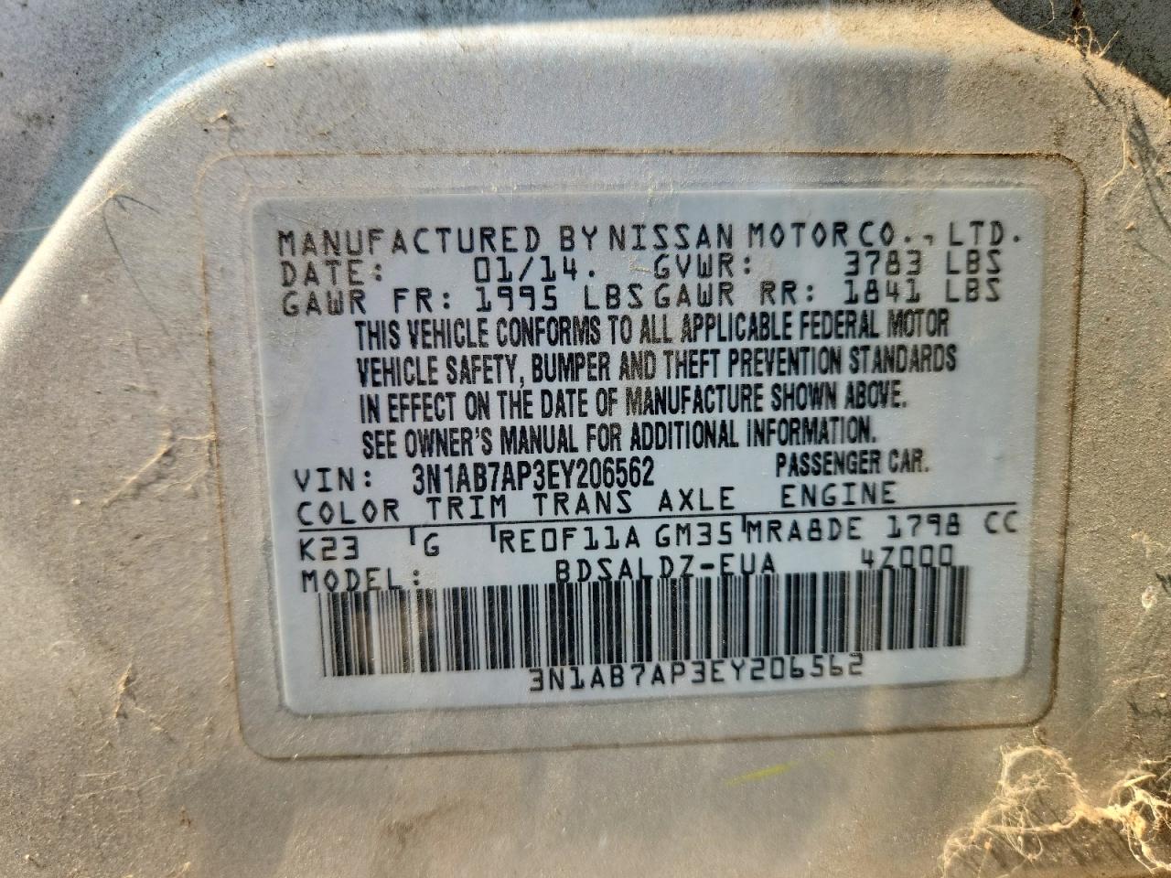 2014 Nissan Sentra Sv Silver vin: 3N1AB7AP3EY206562