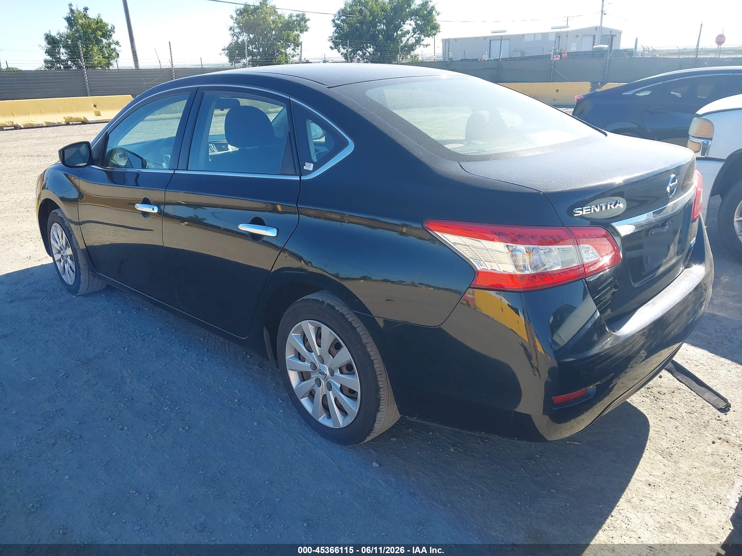 2014 Nissan Sentra Fe+ S/fe+ Sv/s/sl/sr/sv Black vin: 3N1AB7AP3EY215391