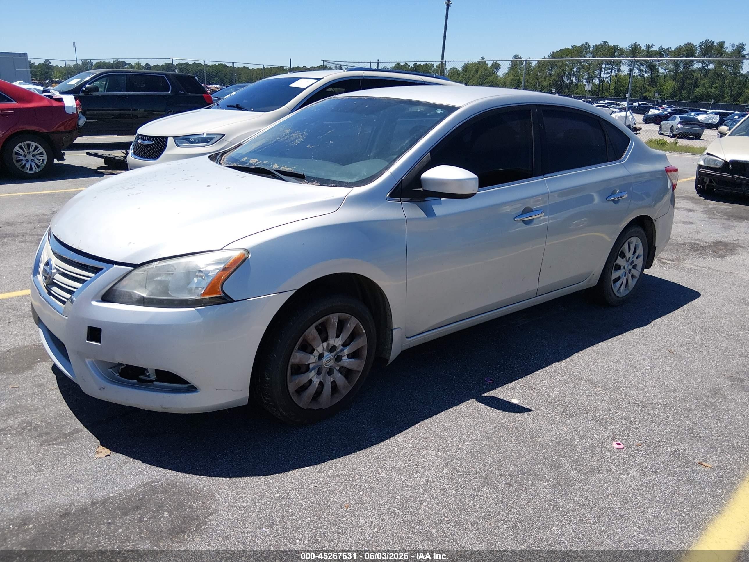 2014 Nissan Sentra Fe+ S/fe+ Sv/s/sl/sr/sv Silver vin: 3N1AB7AP3EY217335