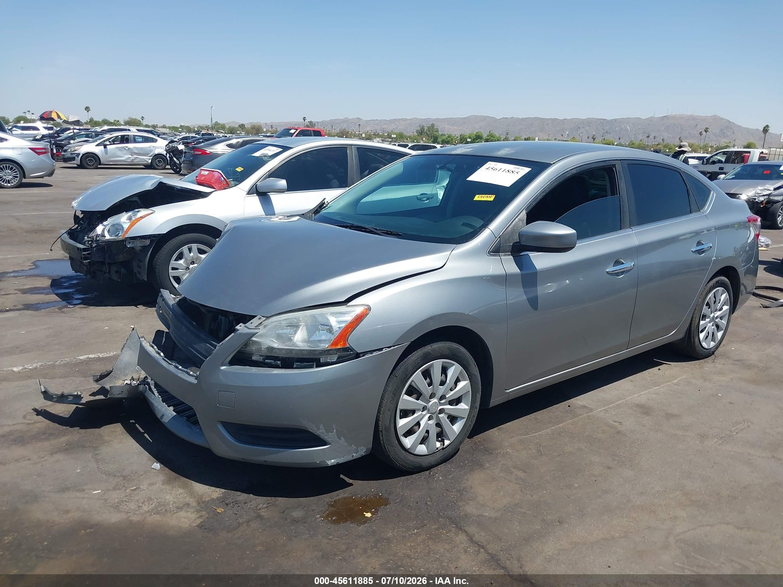 2014 Nissan Sentra Fe+ Sv Gray vin: 3N1AB7AP3EY235026