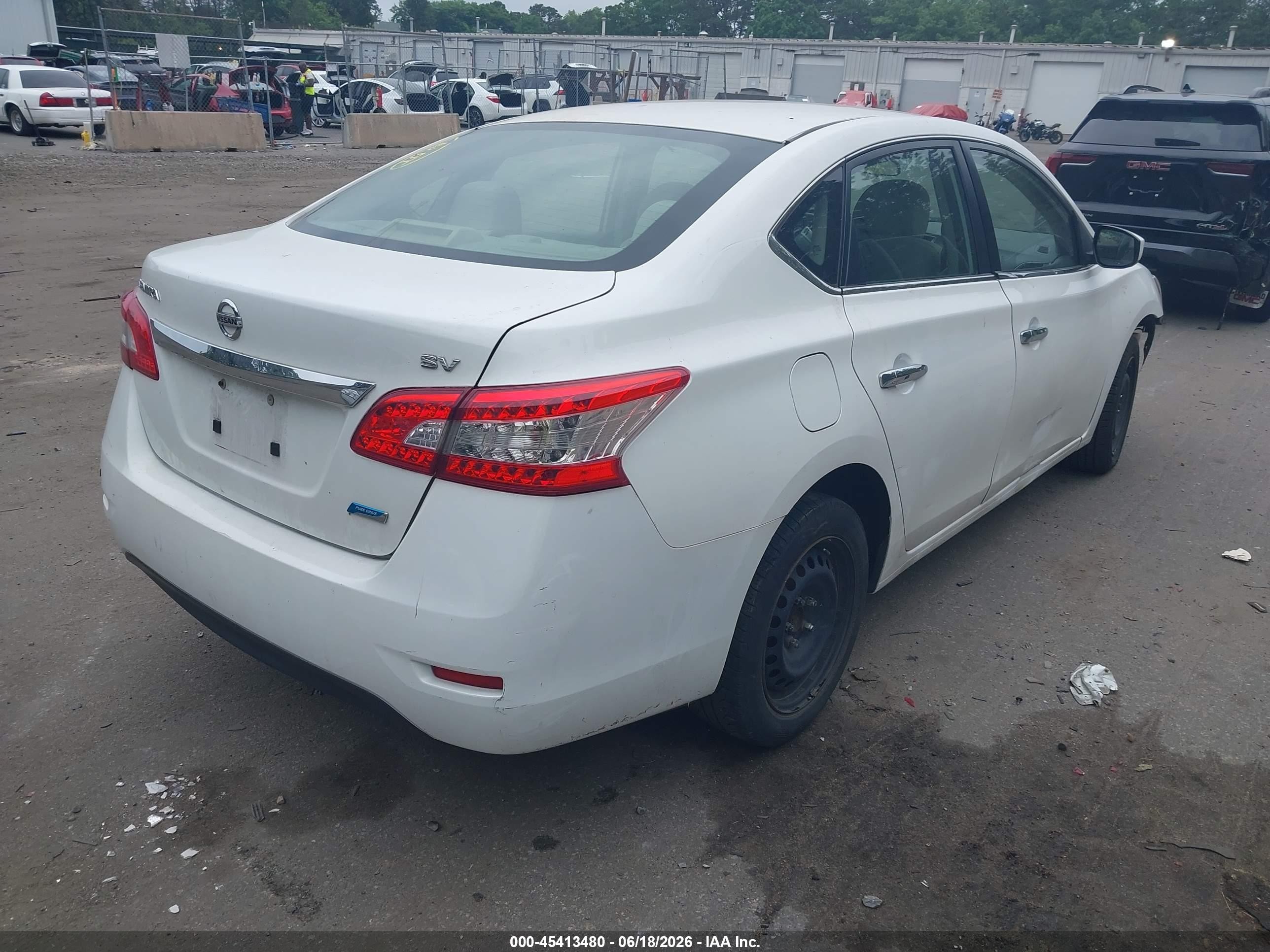 2014 Nissan Sentra Sv White vin: 3N1AB7AP3EY264462
