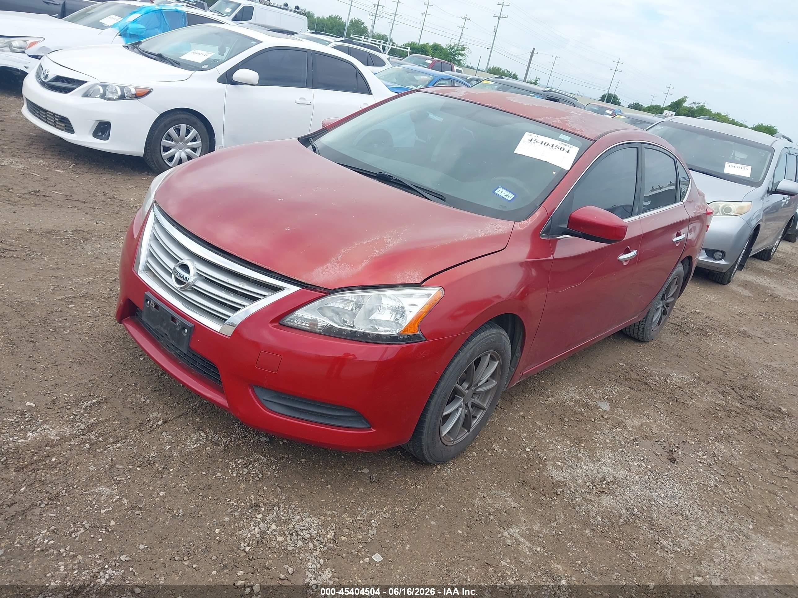 2014 Nissan Sentra S Red vin: 3N1AB7AP3EY282458