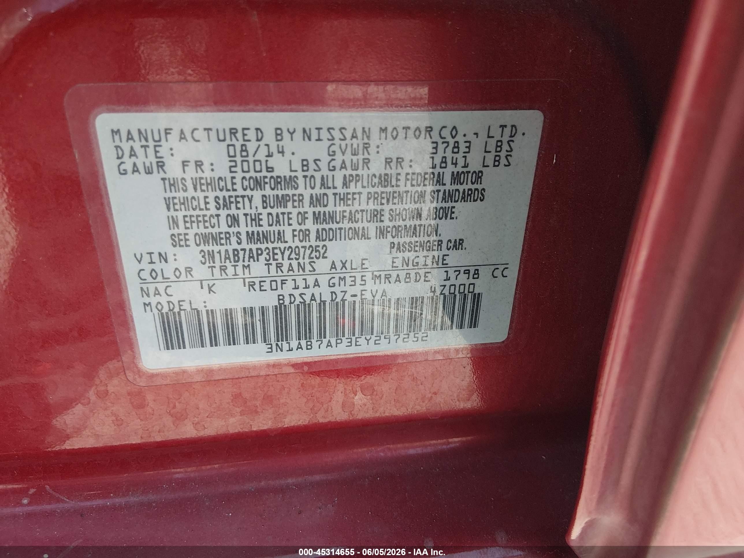2014 Nissan Sentra Sv Красный vin: 3N1AB7AP3EY297252