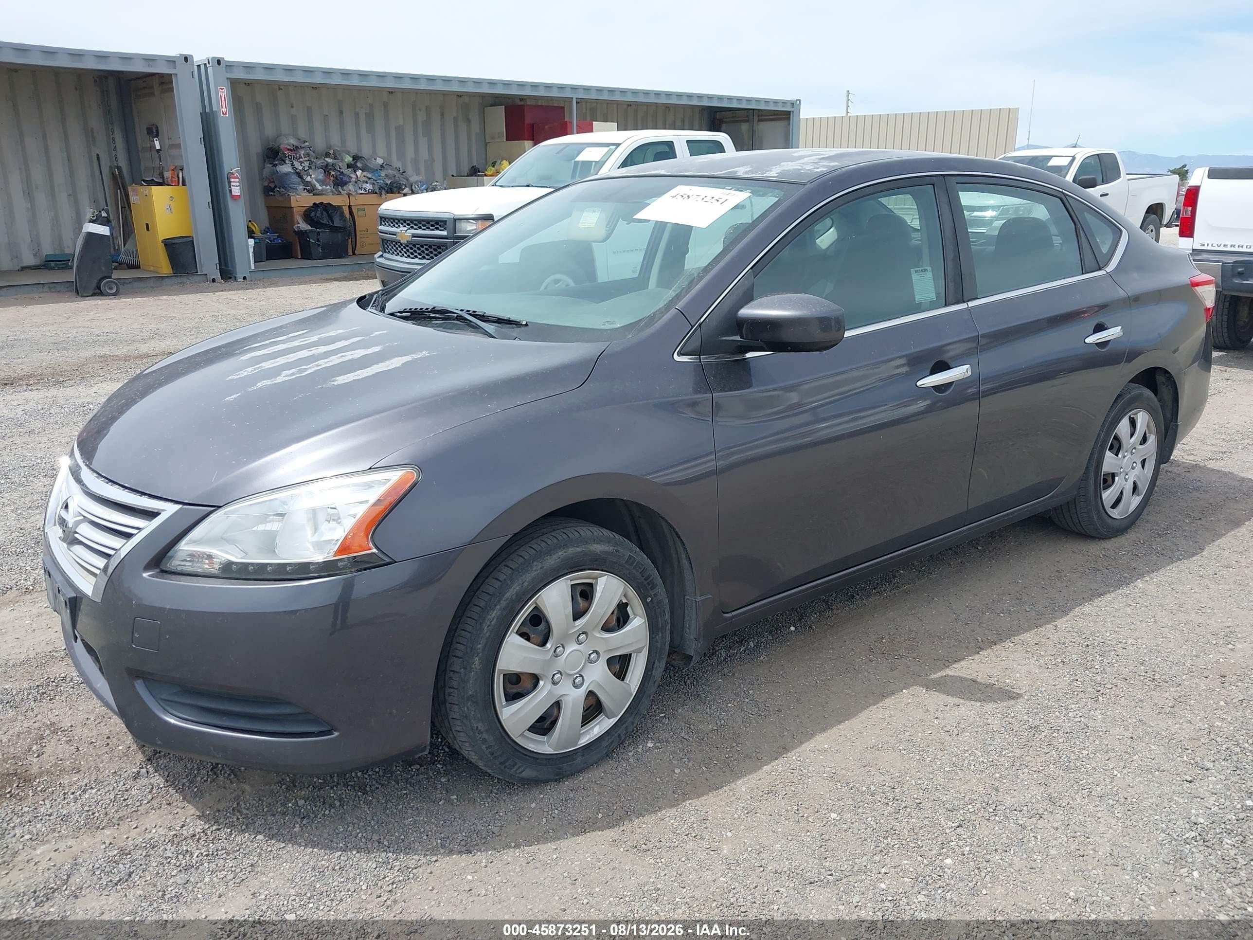 2014 Nissan Sentra Sv Gray vin: 3N1AB7AP3EY297705
