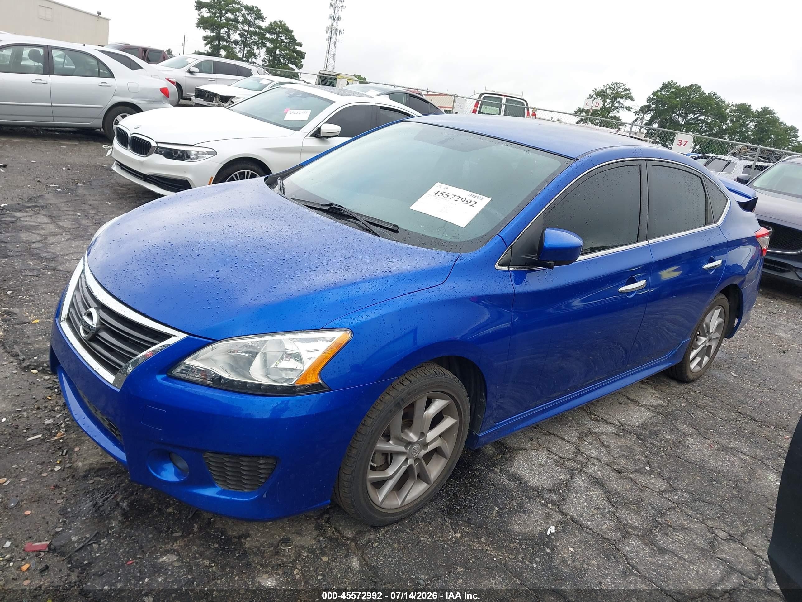 2014 Nissan Sentra Sr Blue vin: 3N1AB7AP3EY321324