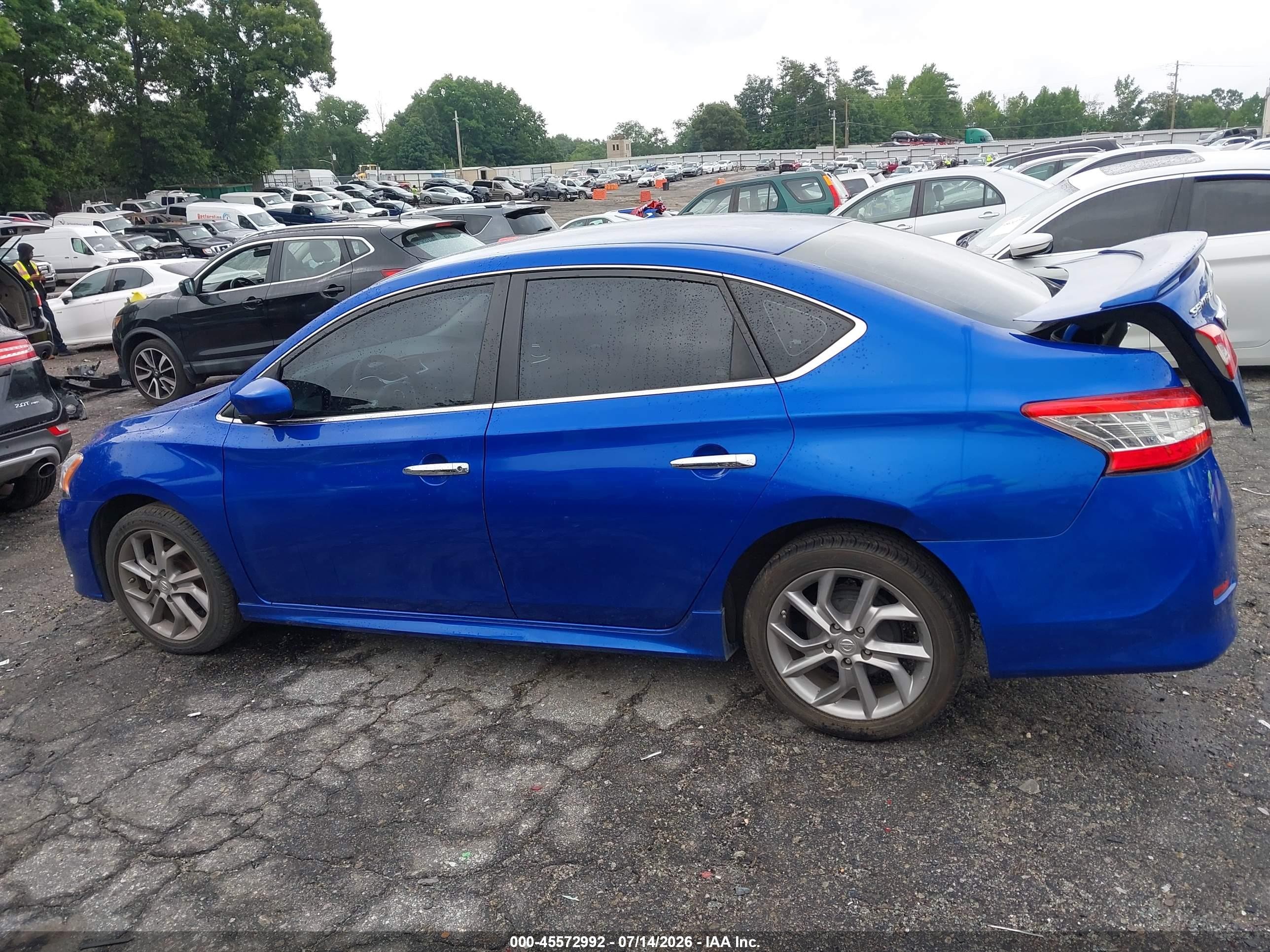 2014 Nissan Sentra Sr Blue vin: 3N1AB7AP3EY321324