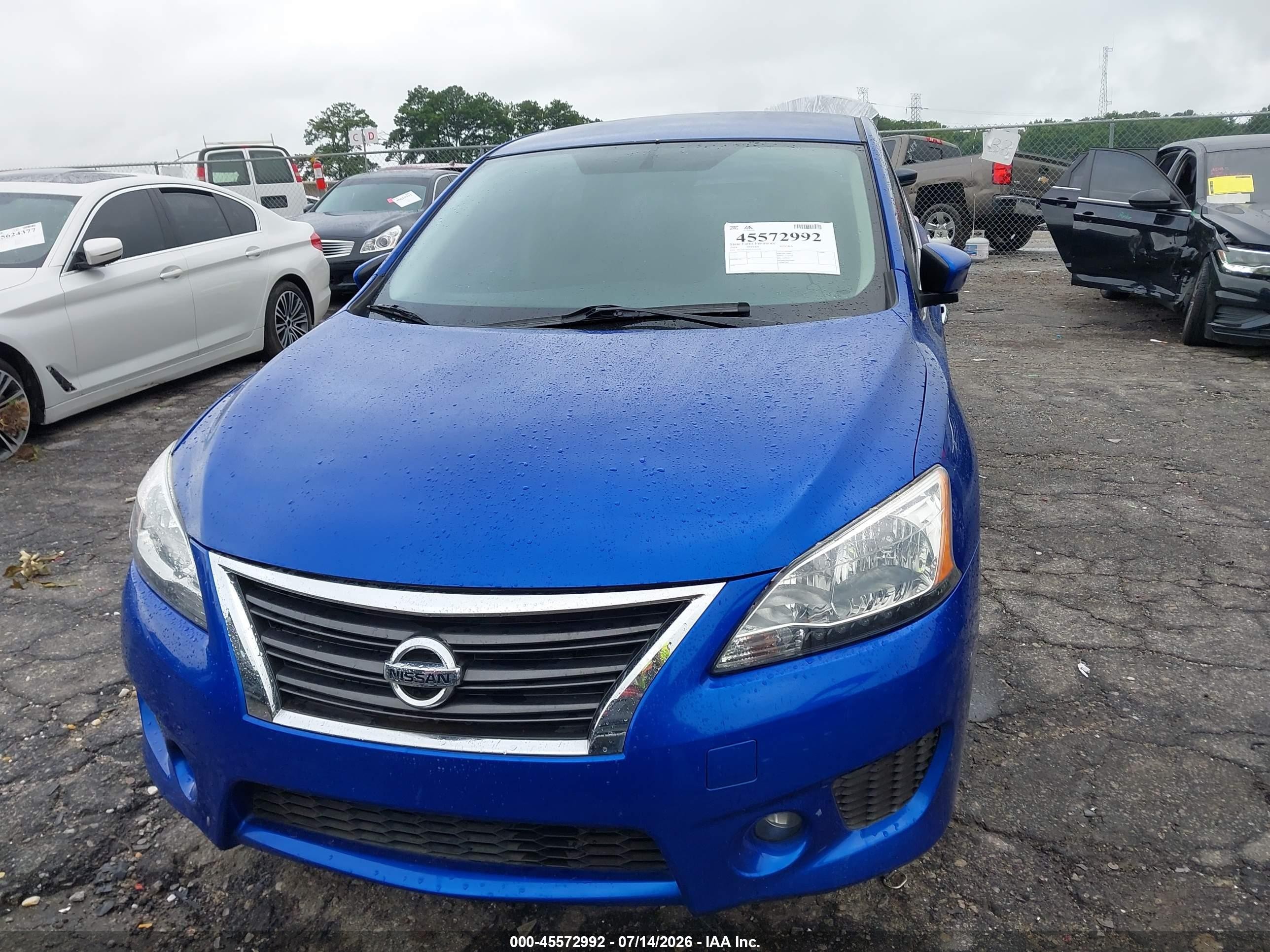 2014 Nissan Sentra Sr Blue vin: 3N1AB7AP3EY321324