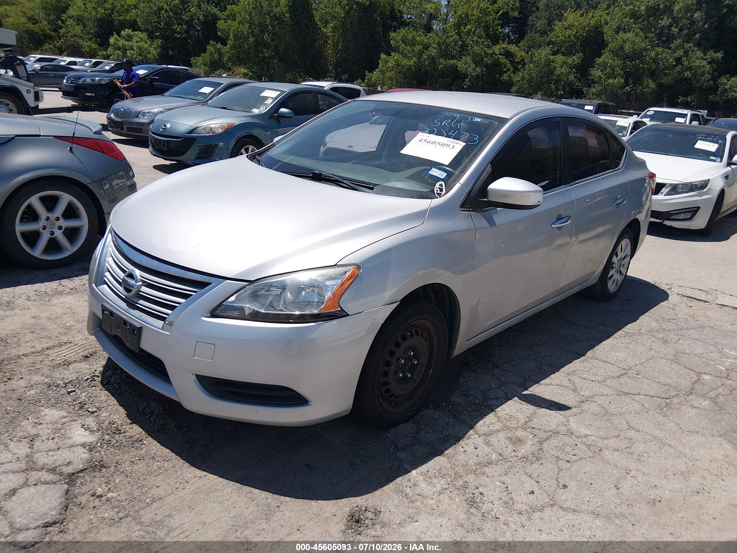 2014 Nissan Sentra Fe+ S/fe+ Sv/s/sl/sr/sv Silver vin: 3N1AB7AP3EY322473