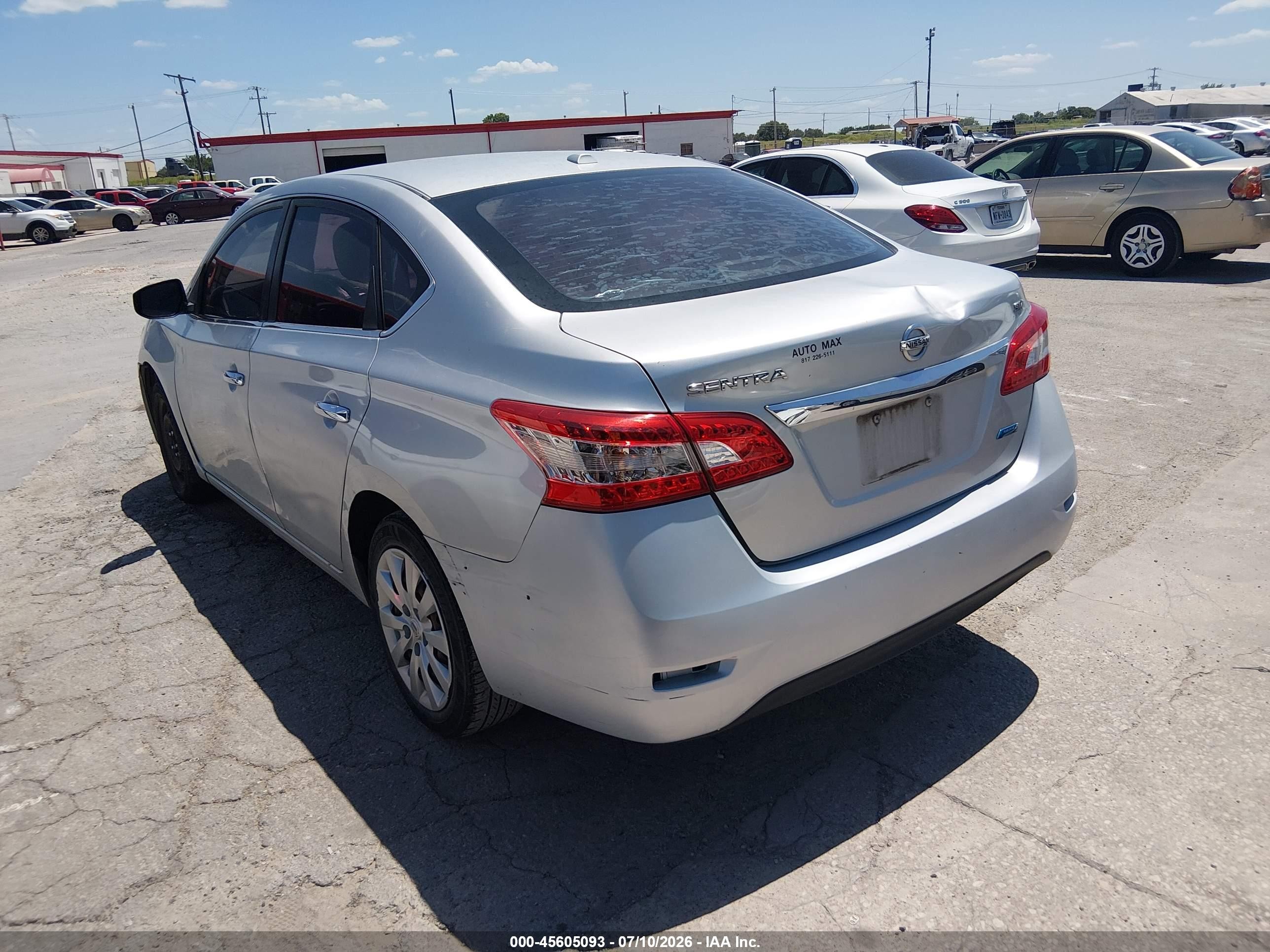 2014 Nissan Sentra Fe+ S/fe+ Sv/s/sl/sr/sv Silver vin: 3N1AB7AP3EY322473
