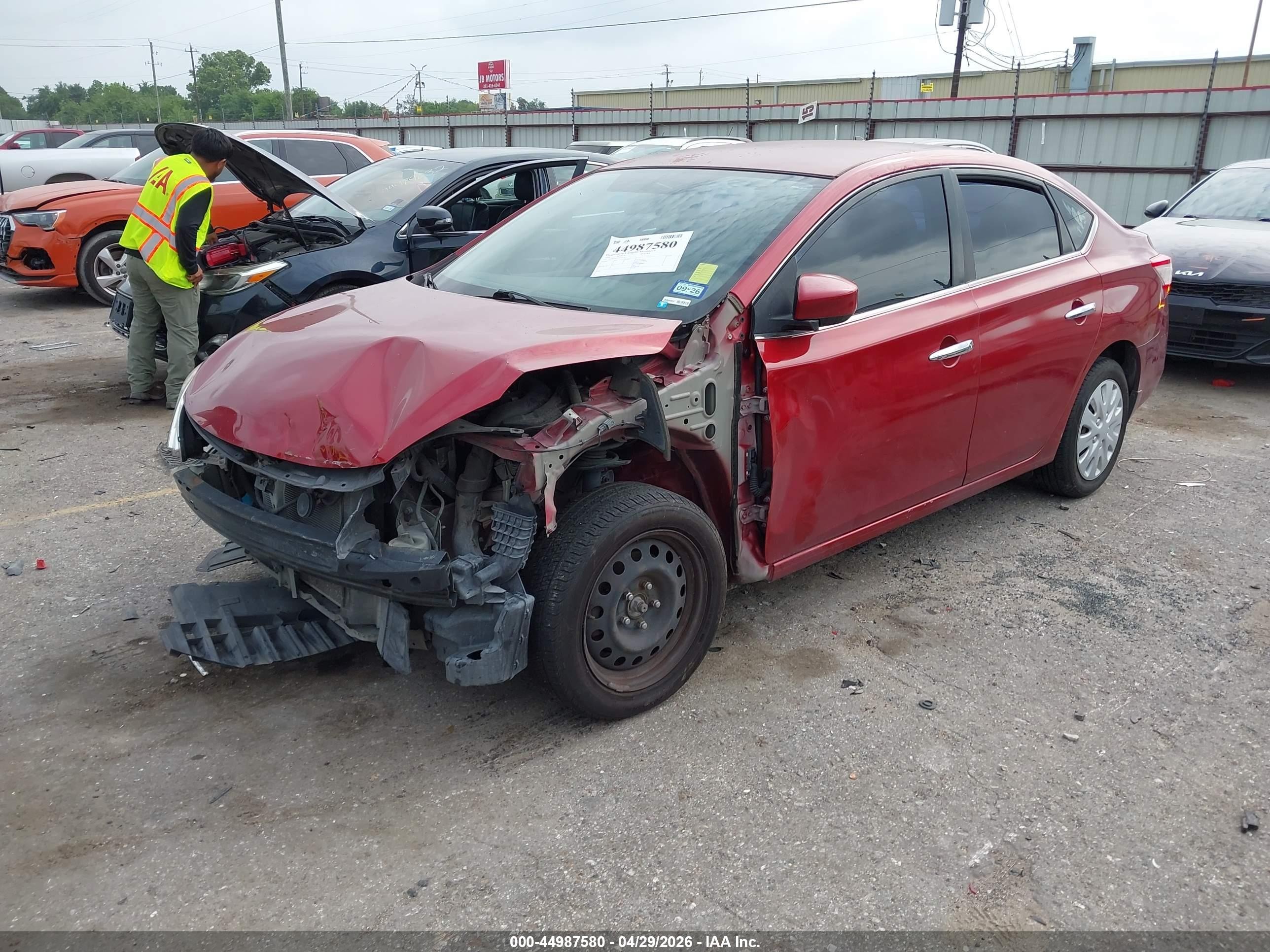 2014 Nissan Sentra Sv Red vin: 3N1AB7AP3EY331111