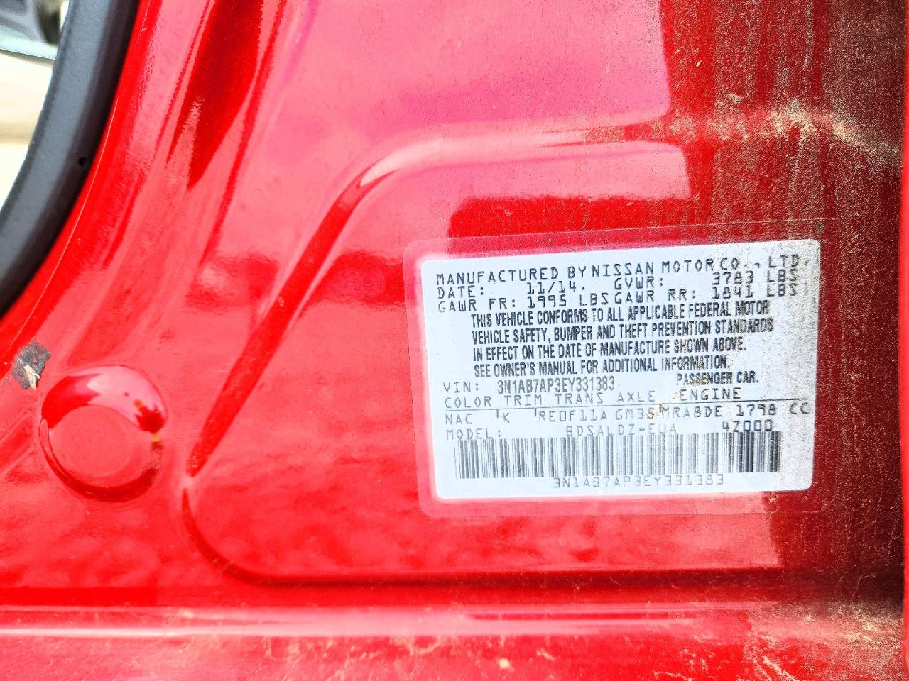 2014 Nissan Sentra Sv Красный vin: 3N1AB7AP3EY331383